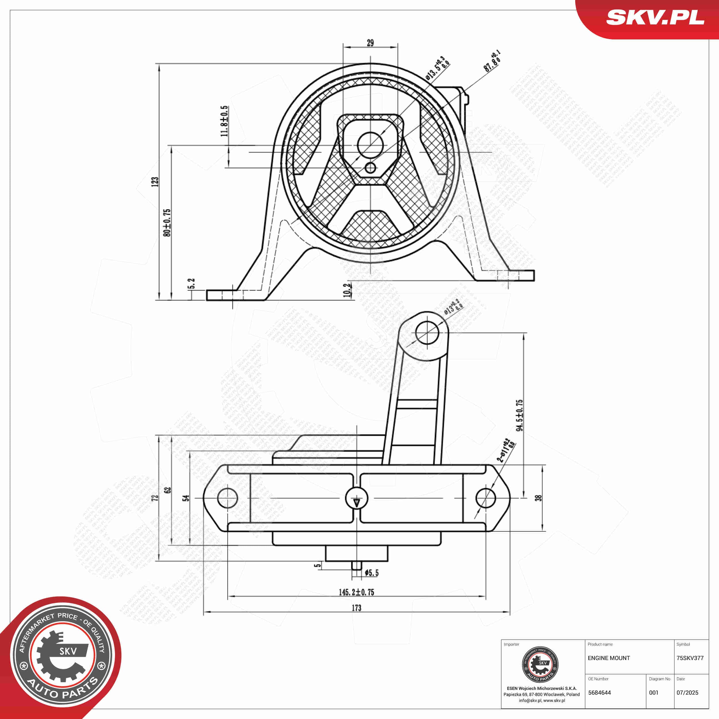 SKV Uloženie motora 75SKV377 1