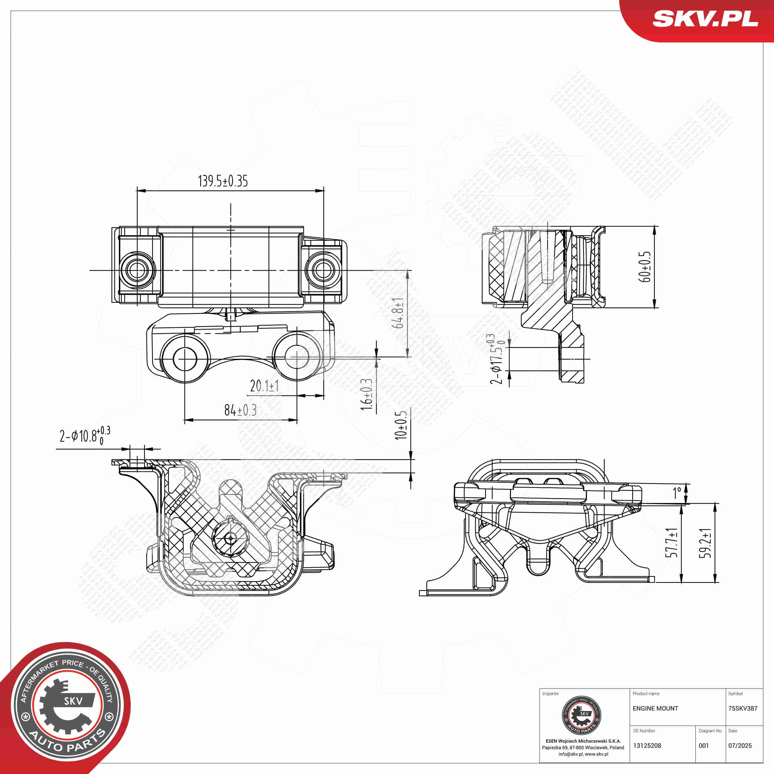 SKV Uloženie motora 75SKV387 1