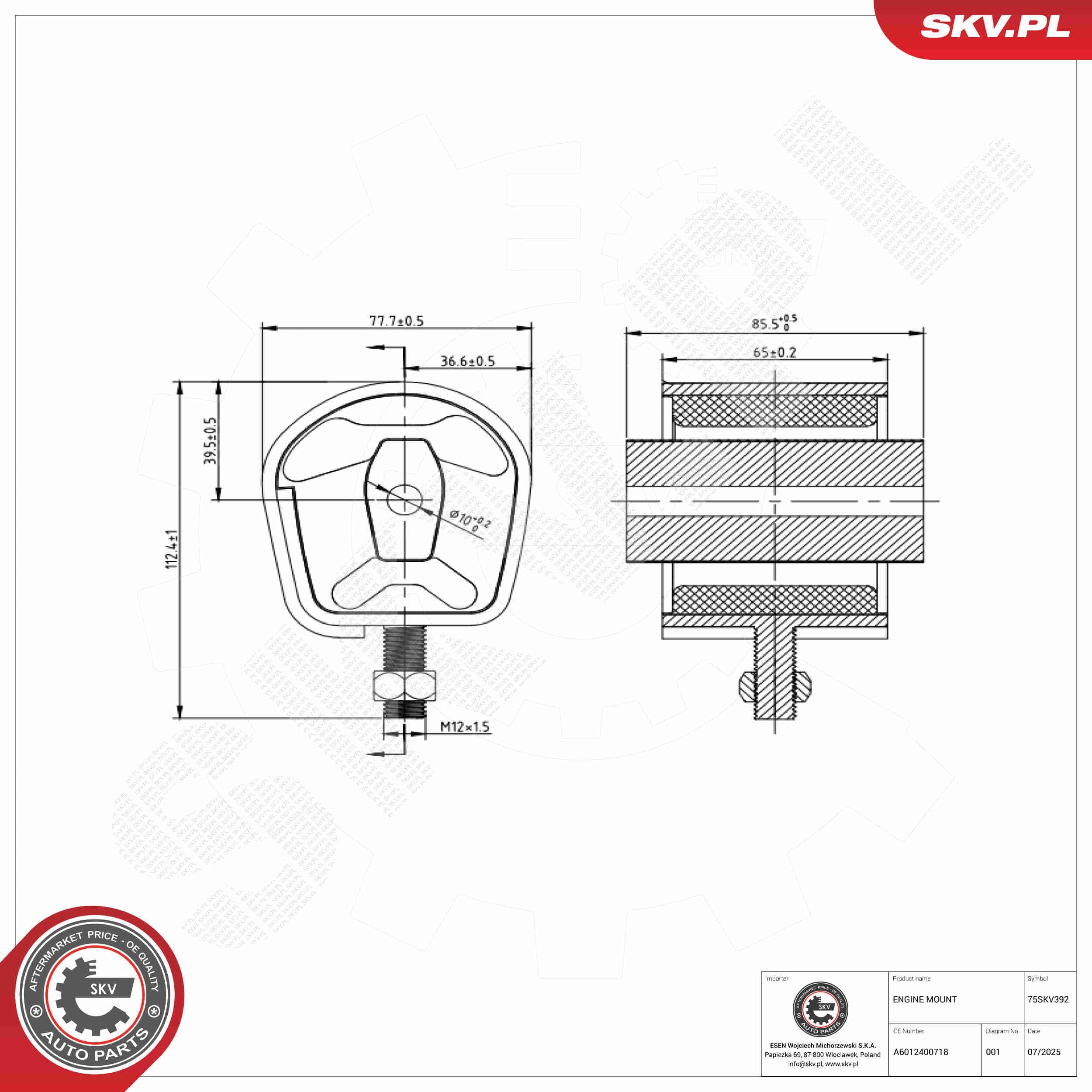 SKV Uloženie motora 75SKV392 1