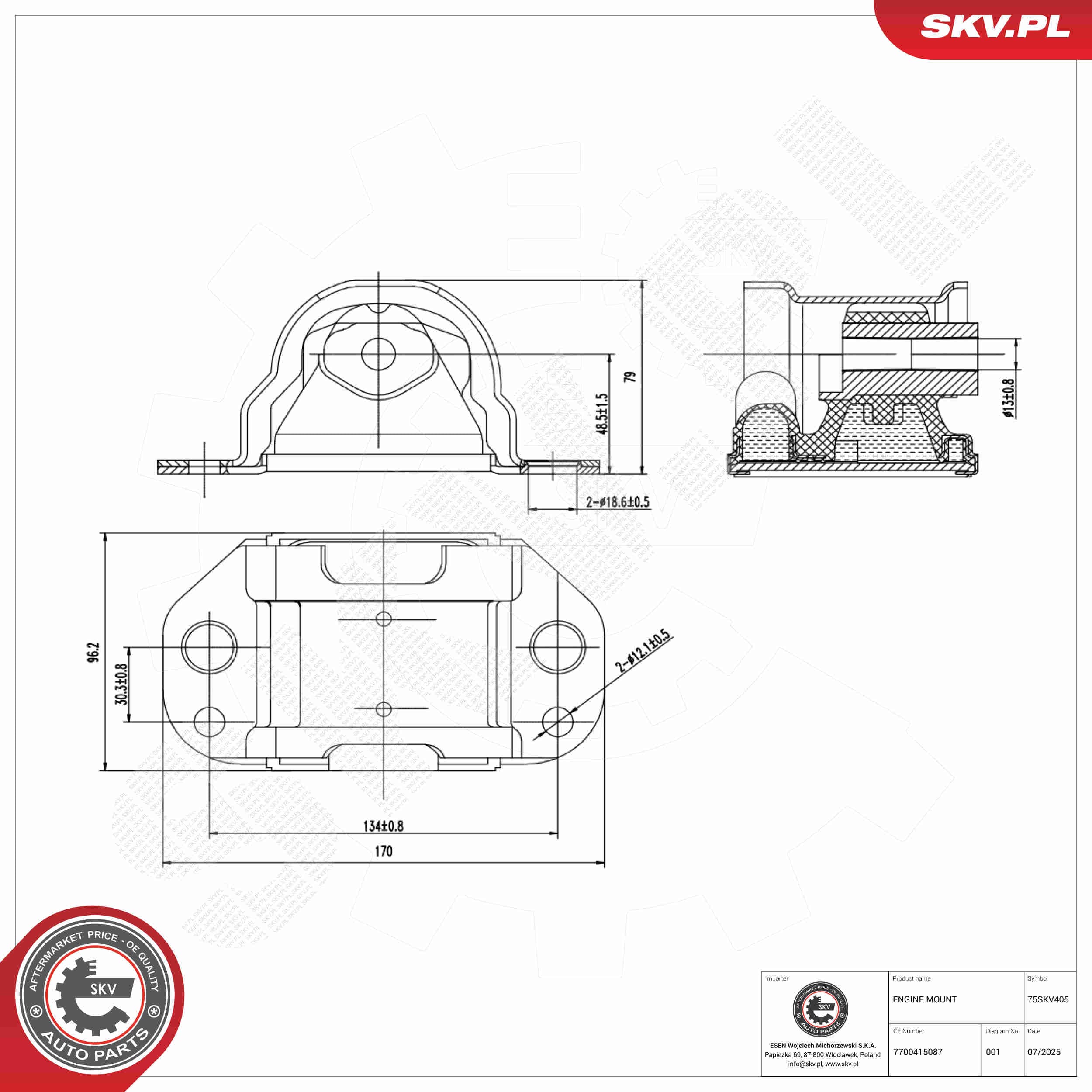 SKV Uloženie motora 75SKV405 1