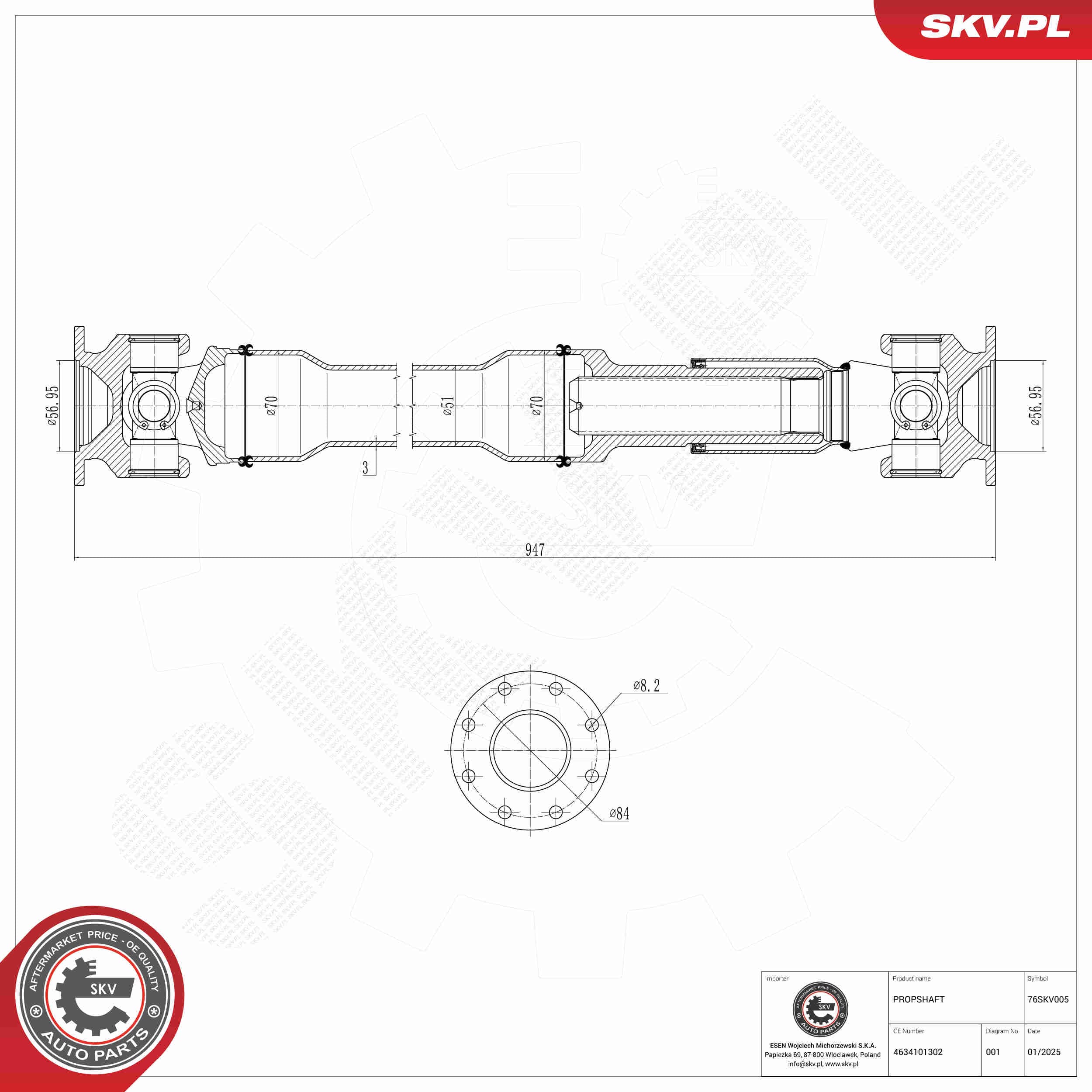 SKV Hnací hriadeľ 76SKV005 1
