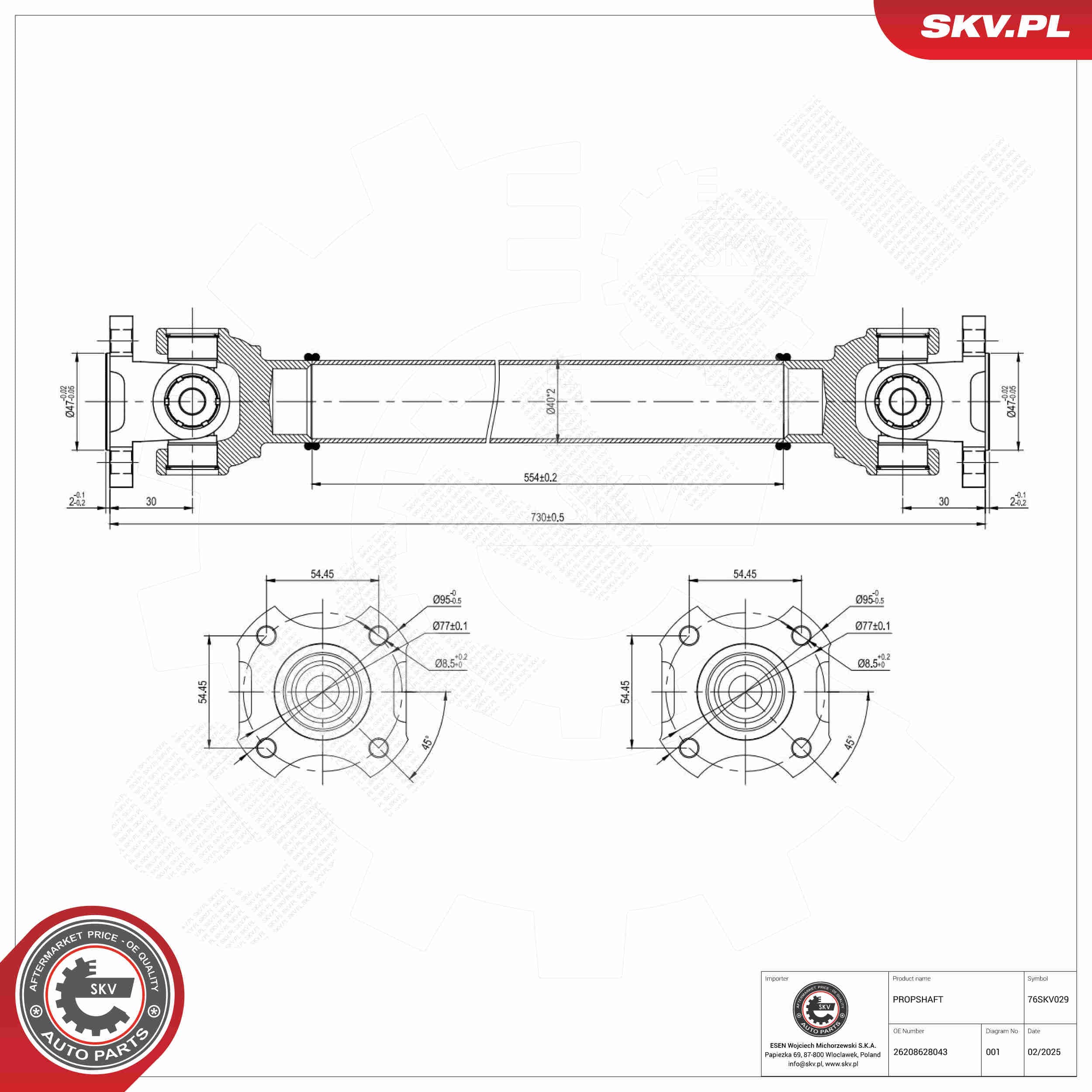 SKV Hnací hriadeľ 76SKV029 1