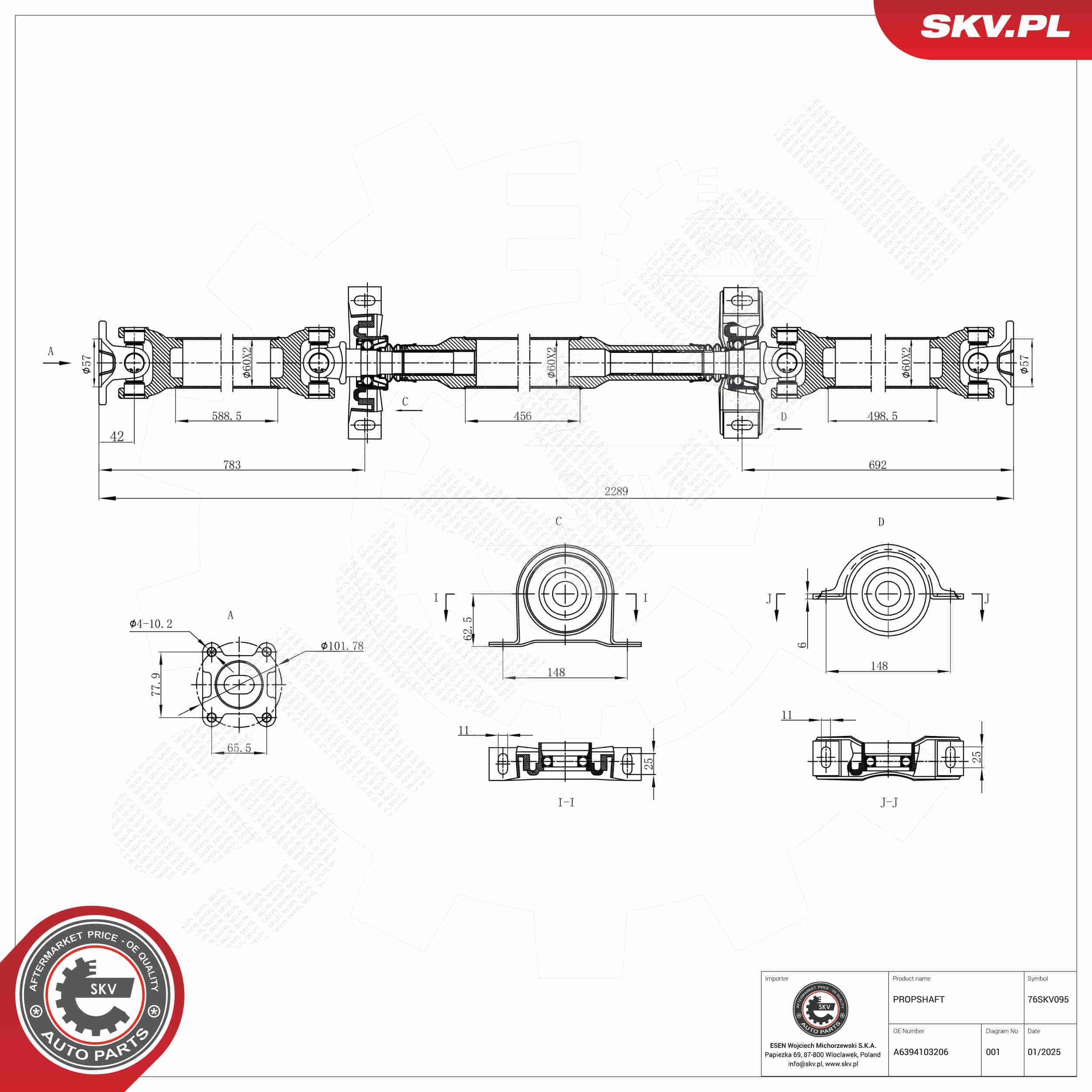 SKV Hnací hriadeľ 76SKV095 1
