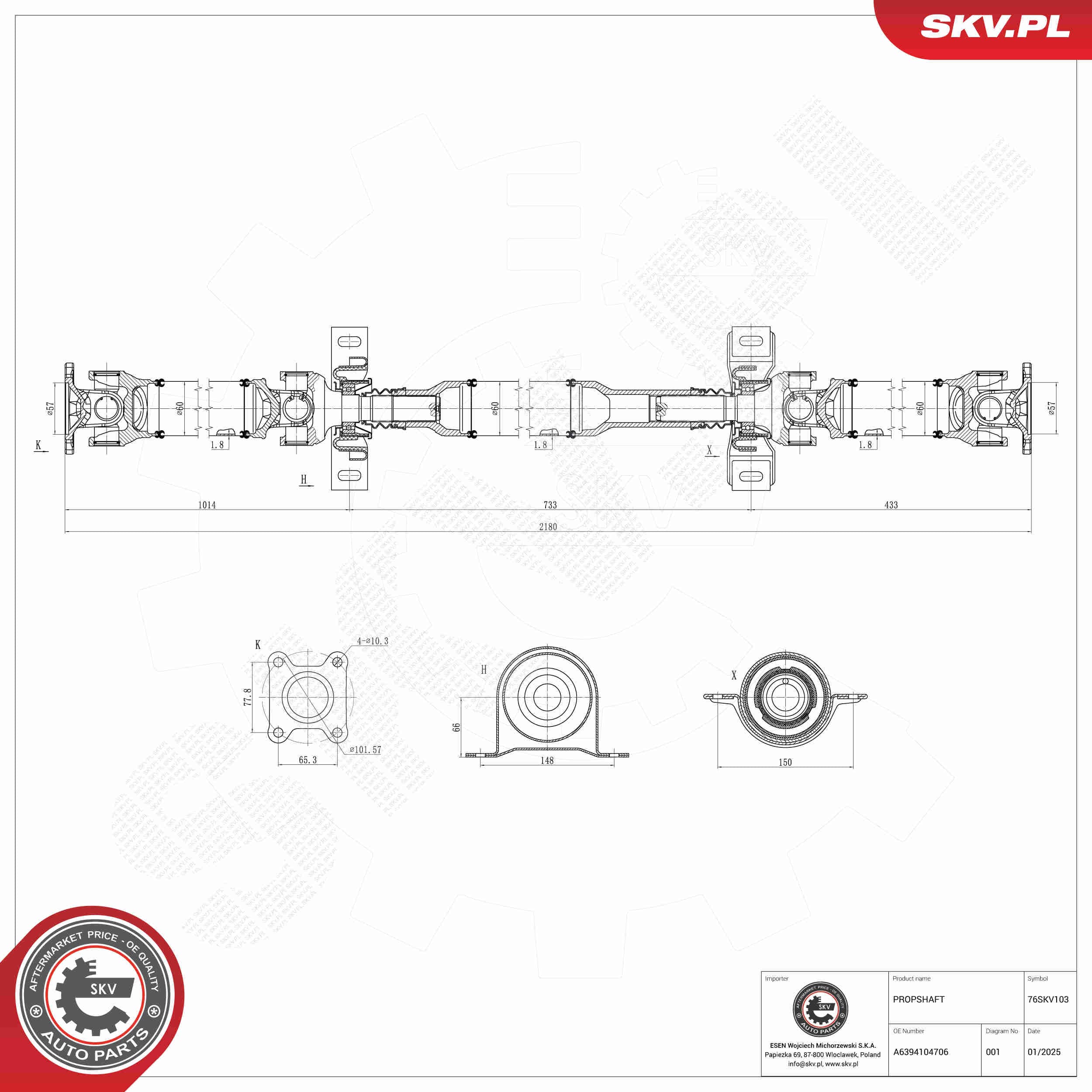 SKV Hnací hriadeľ 76SKV103 1