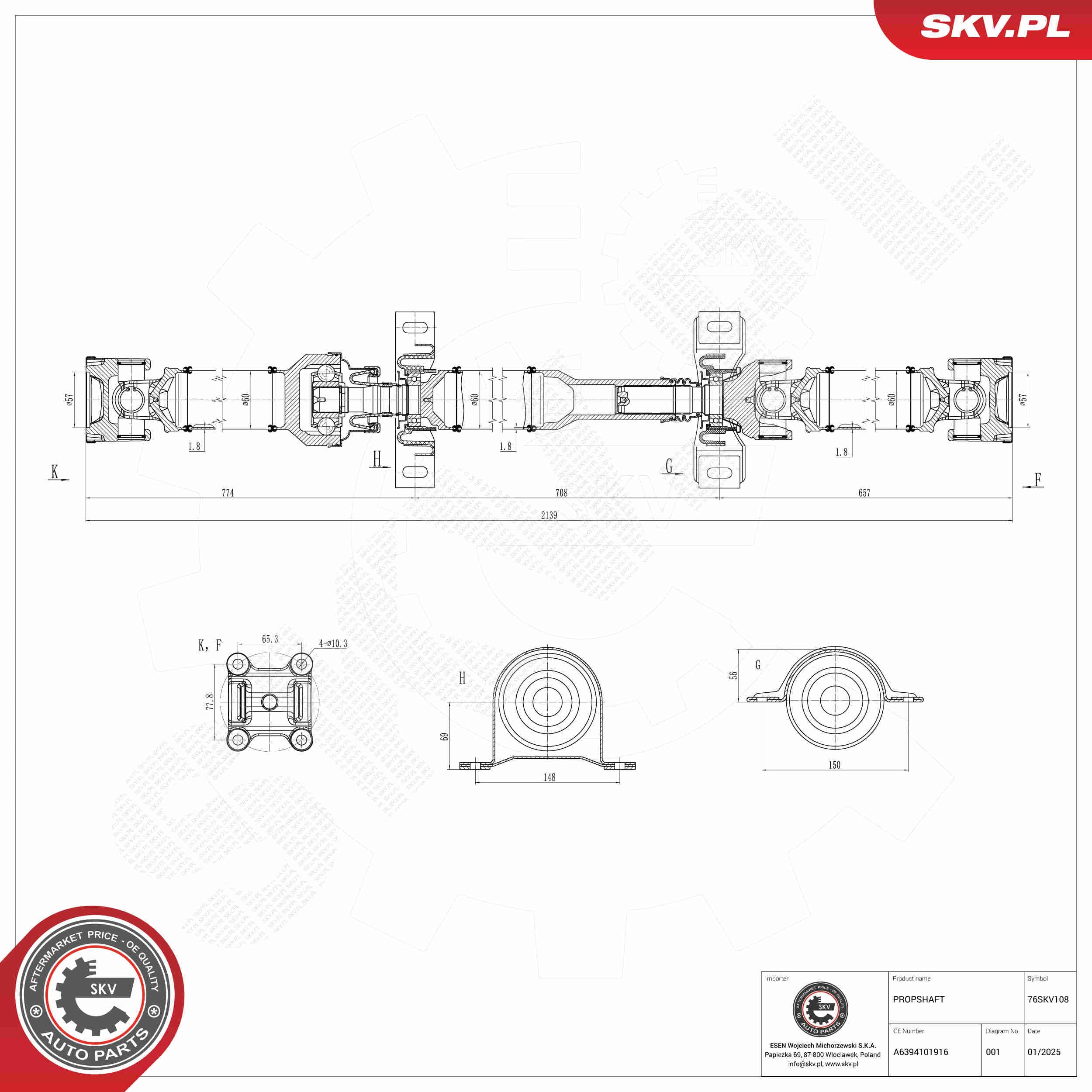 SKV Hnací hriadeľ 76SKV108 1