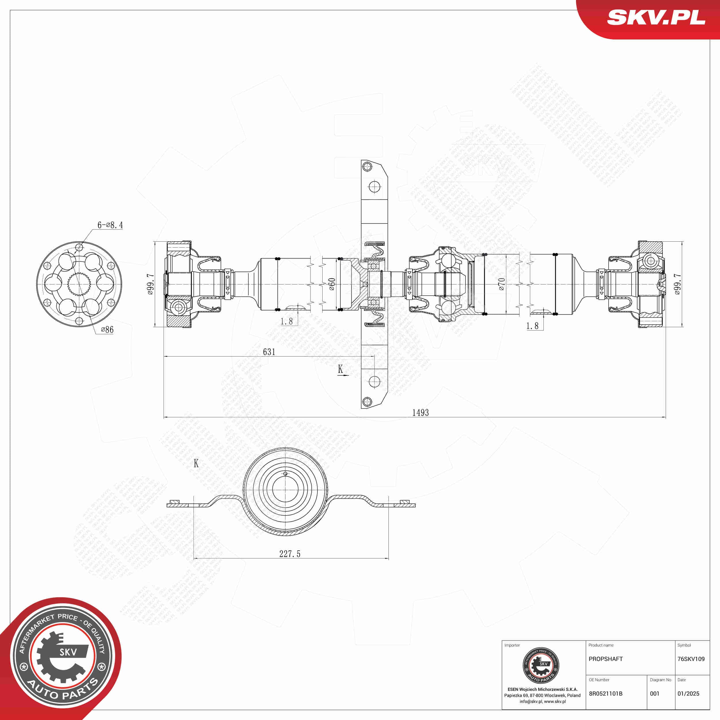 SKV Hnací hriadeľ 76SKV109 1