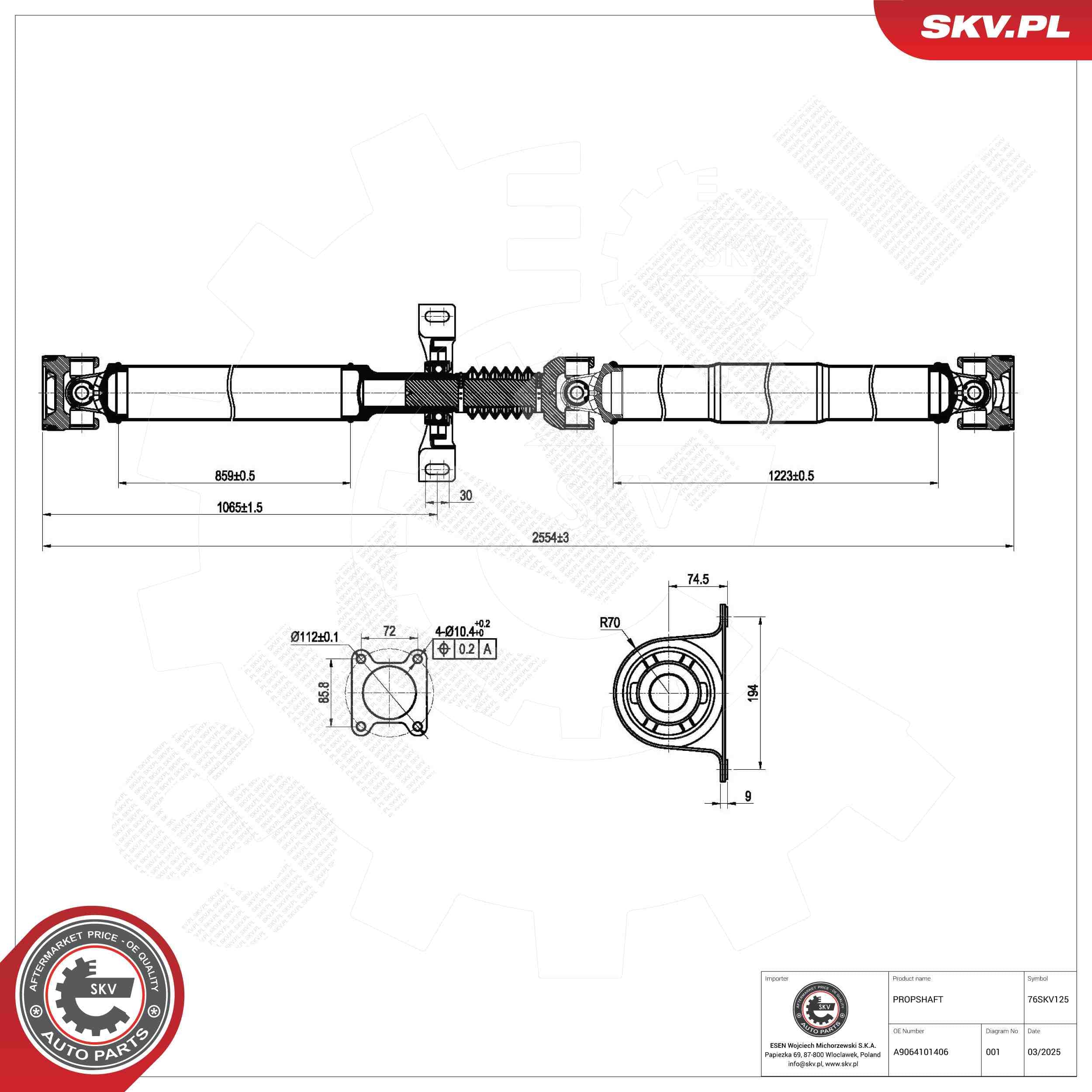 SKV Hnací hriadeľ 76SKV125 1