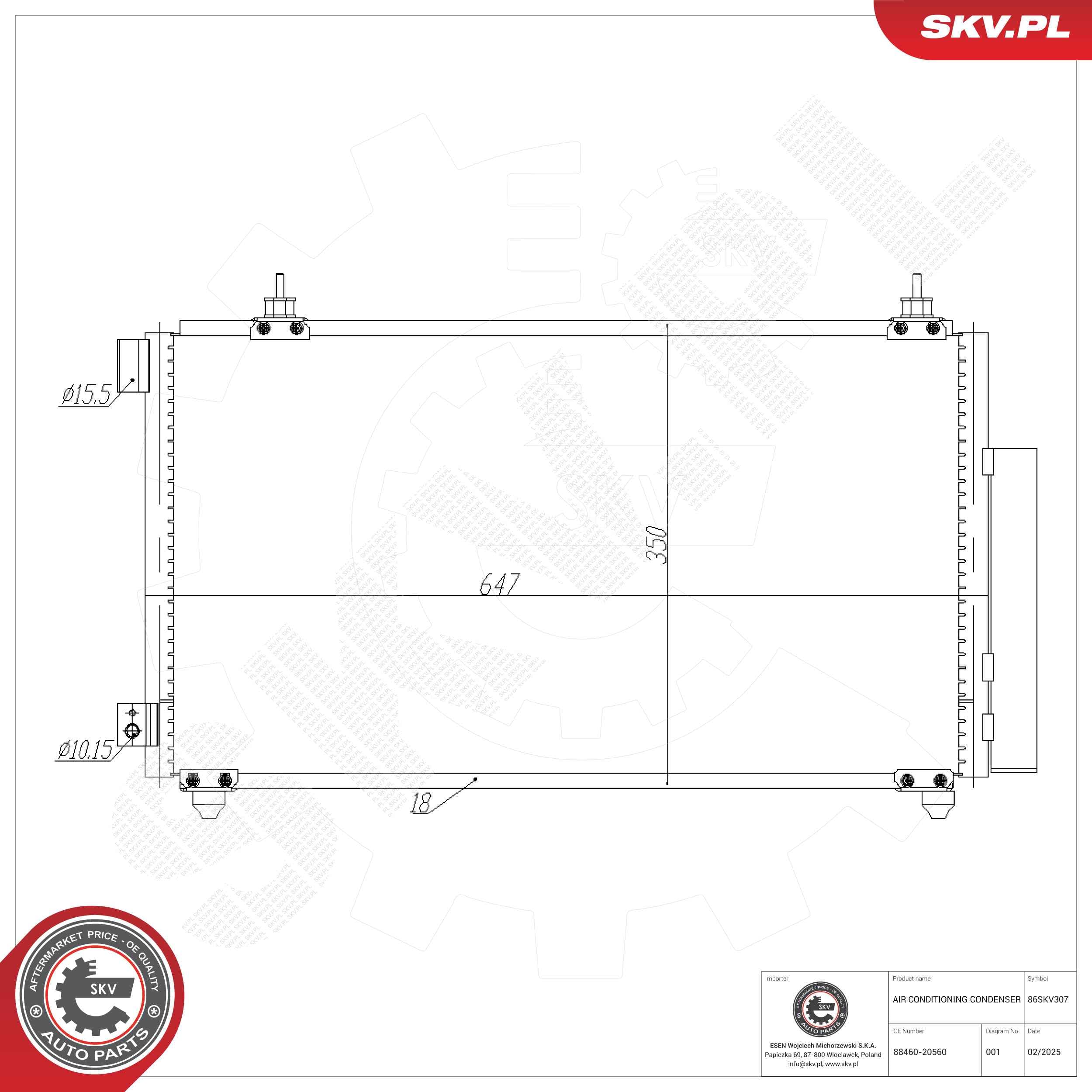 SKV Kondenzátor klimatizácie 86SKV307 1