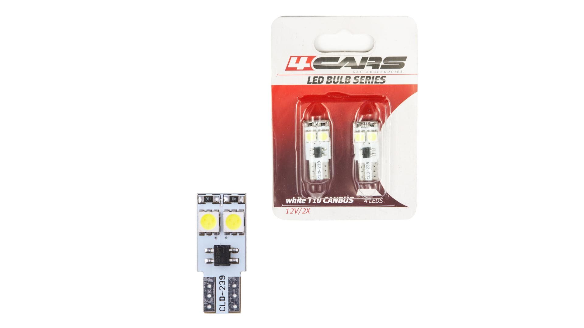 4CARS LED ŽIAROVKA 4LED 12V CANBUS 5050SMD T10 1