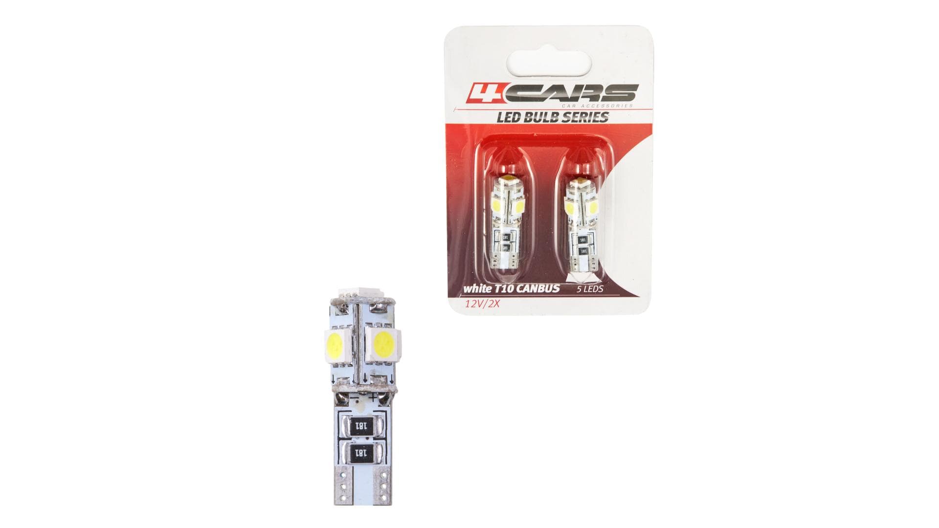 4CARS LED ŽIAROVKA 5LED 12V CANBUS 5050SMD T10 1