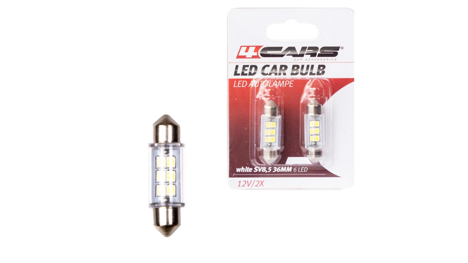 4CARS LED ŽIAROVKA 6LED 12V SV8,5 36MM