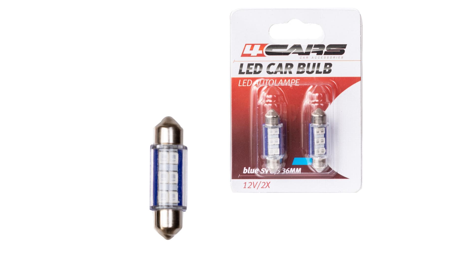 4CARS LED ŽIAROVKA 6LED 12V SV8,5 36MM MODRÁ