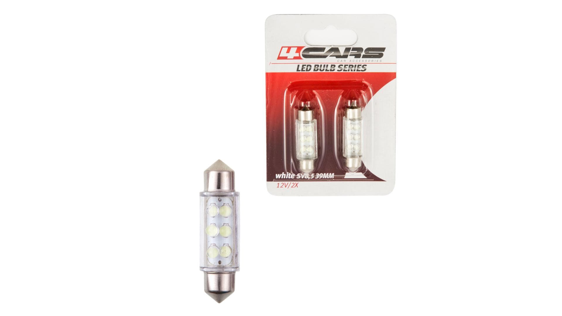 4CARS LED ŽIAROVKA 6LED 12V SV8,5 39MM 1
