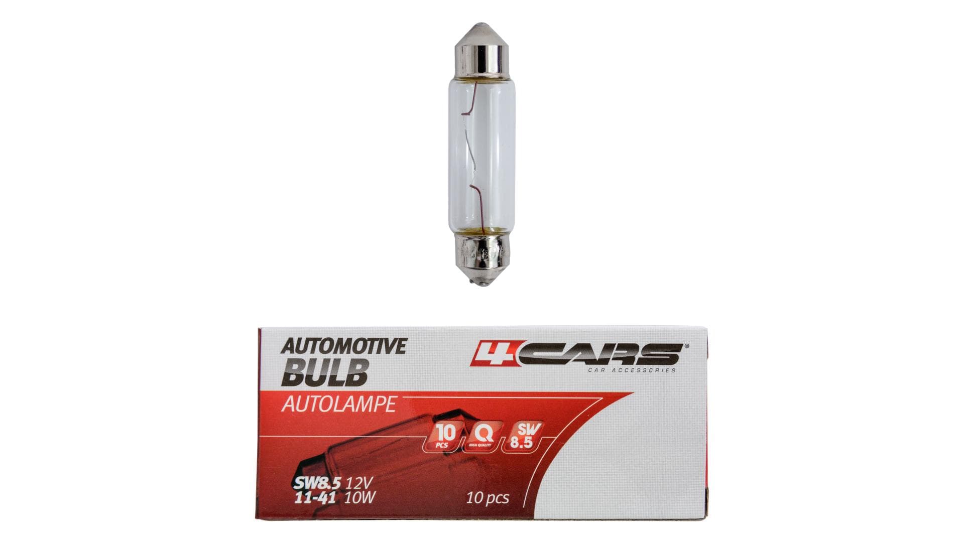 4CARS Žiarovka SW8.5 12V 10W 11x41 10ks 1