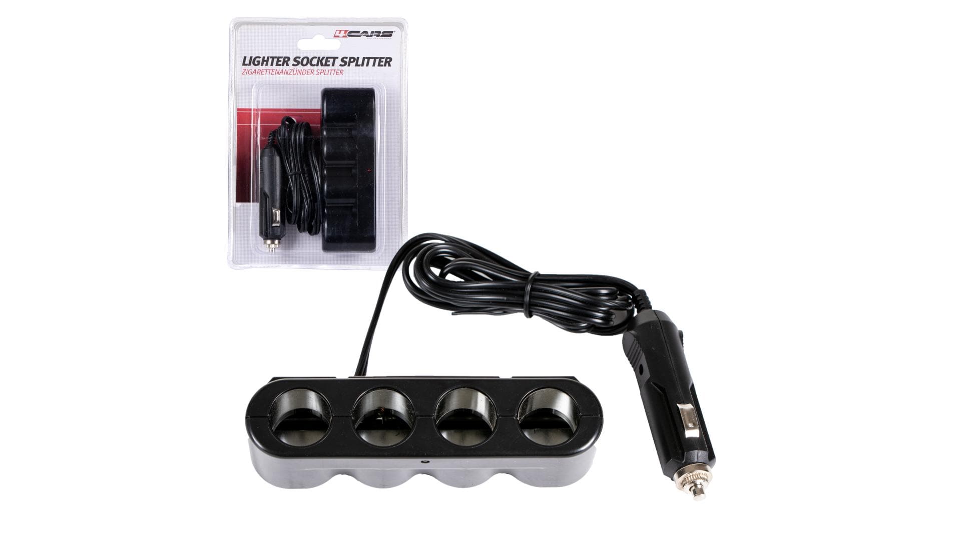 4CARS Rozdeľovač zapaľovača 4-vstupy 12,24V/5A