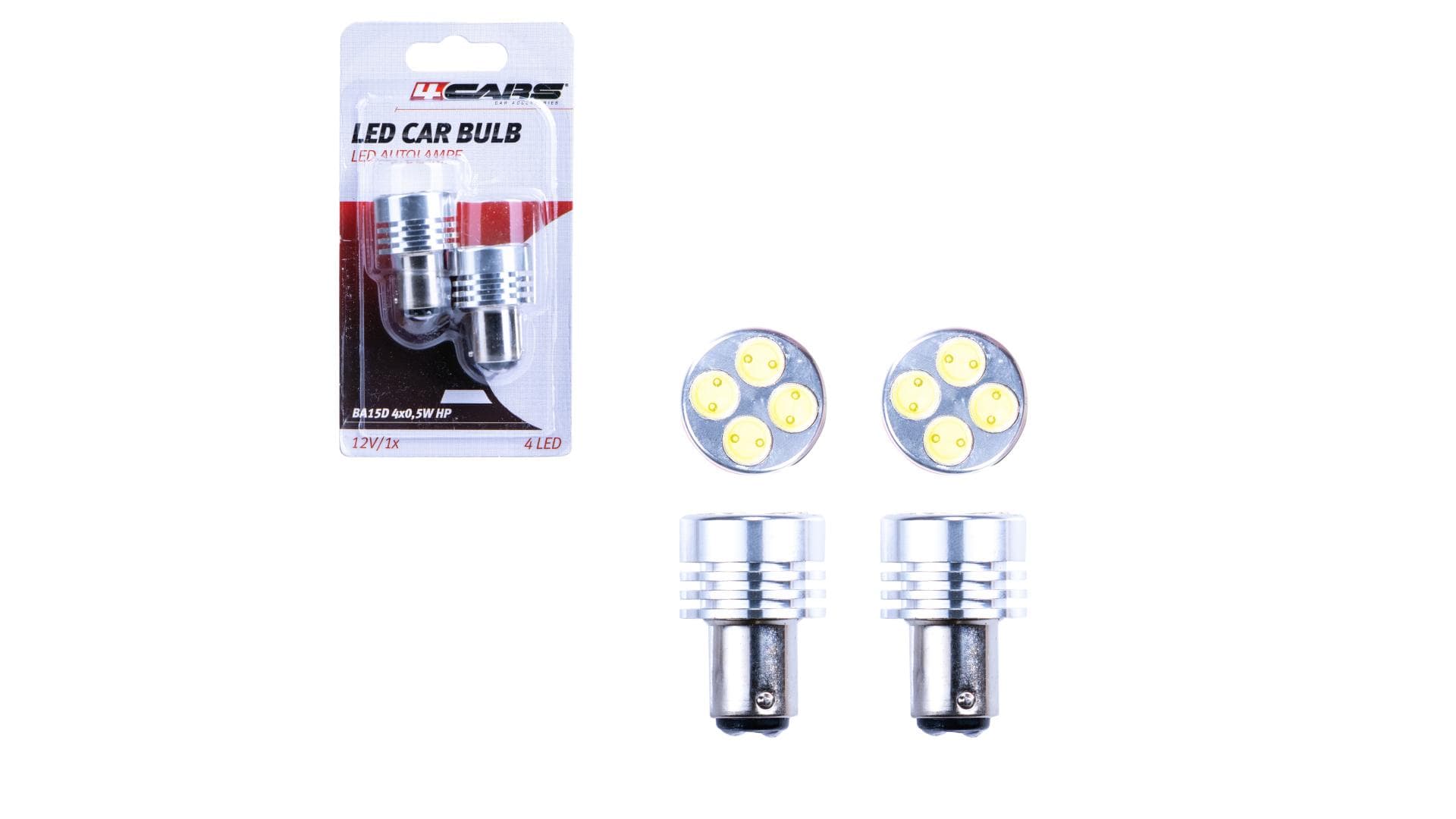 4CARS HQ sada LED žiaroviek BA15S/BA15D 4X0.5W HP 1