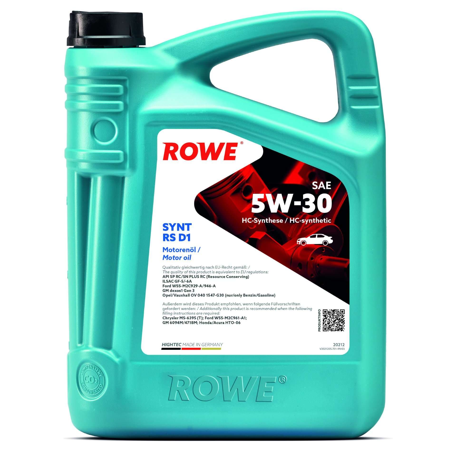 ROWE Rowe Hightec Synt RS D1 SAE 5W-30 5L 20212-0050-99 1