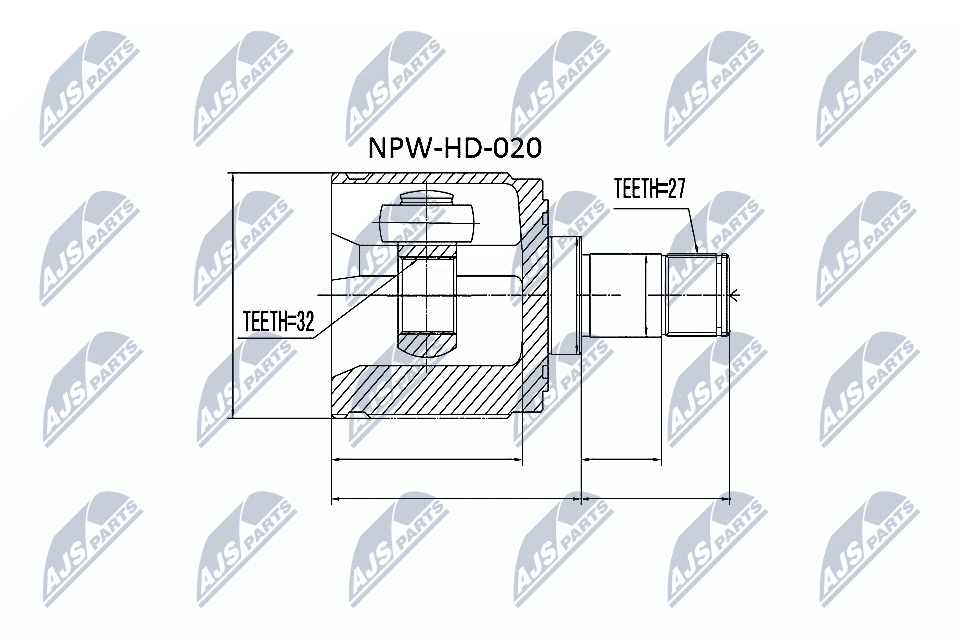 NTY Sada kĺbov hnacieho hriadeľa NPW-HD-020 1