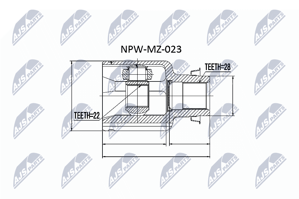 NTY Sada kĺbov hnacieho hriadeľa NPW-MZ-023 1