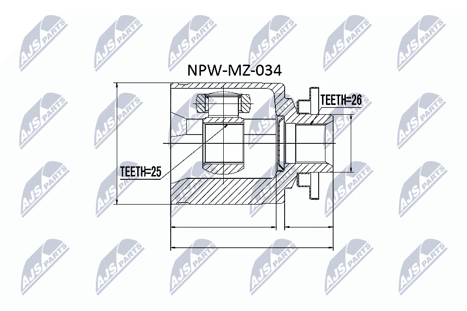NTY Sada kĺbov hnacieho hriadeľa NPW-MZ-034 1