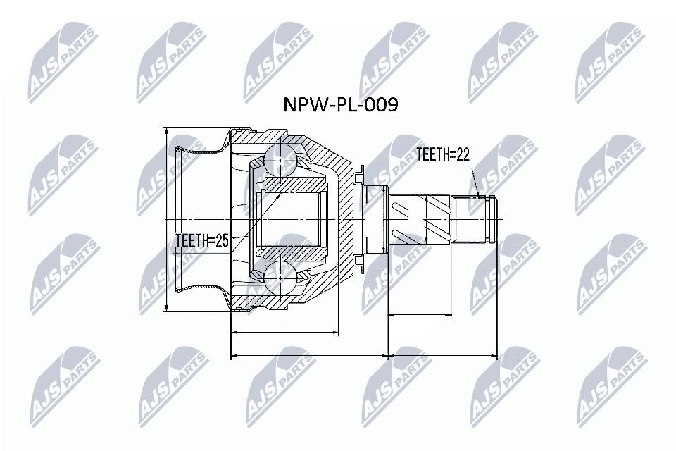 NTY Sada kĺbov hnacieho hriadeľa NPW-PL-009 1