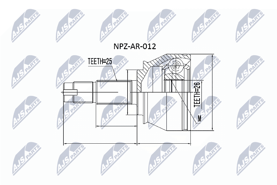 NTY Sada kĺbov hnacieho hriadeľa NPZ-AR-012 1