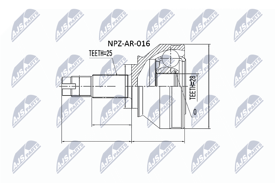 NTY Sada kĺbov hnacieho hriadeľa NPZ-AR-016 1