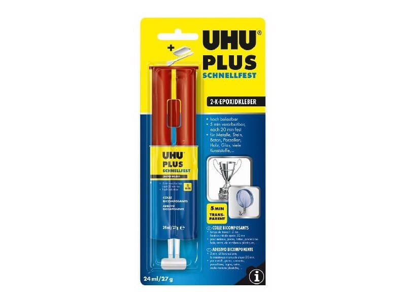 UHU PLUS dvojzložkové epoxidové lepidlo spracovateľnosť 5 min 24ml 1