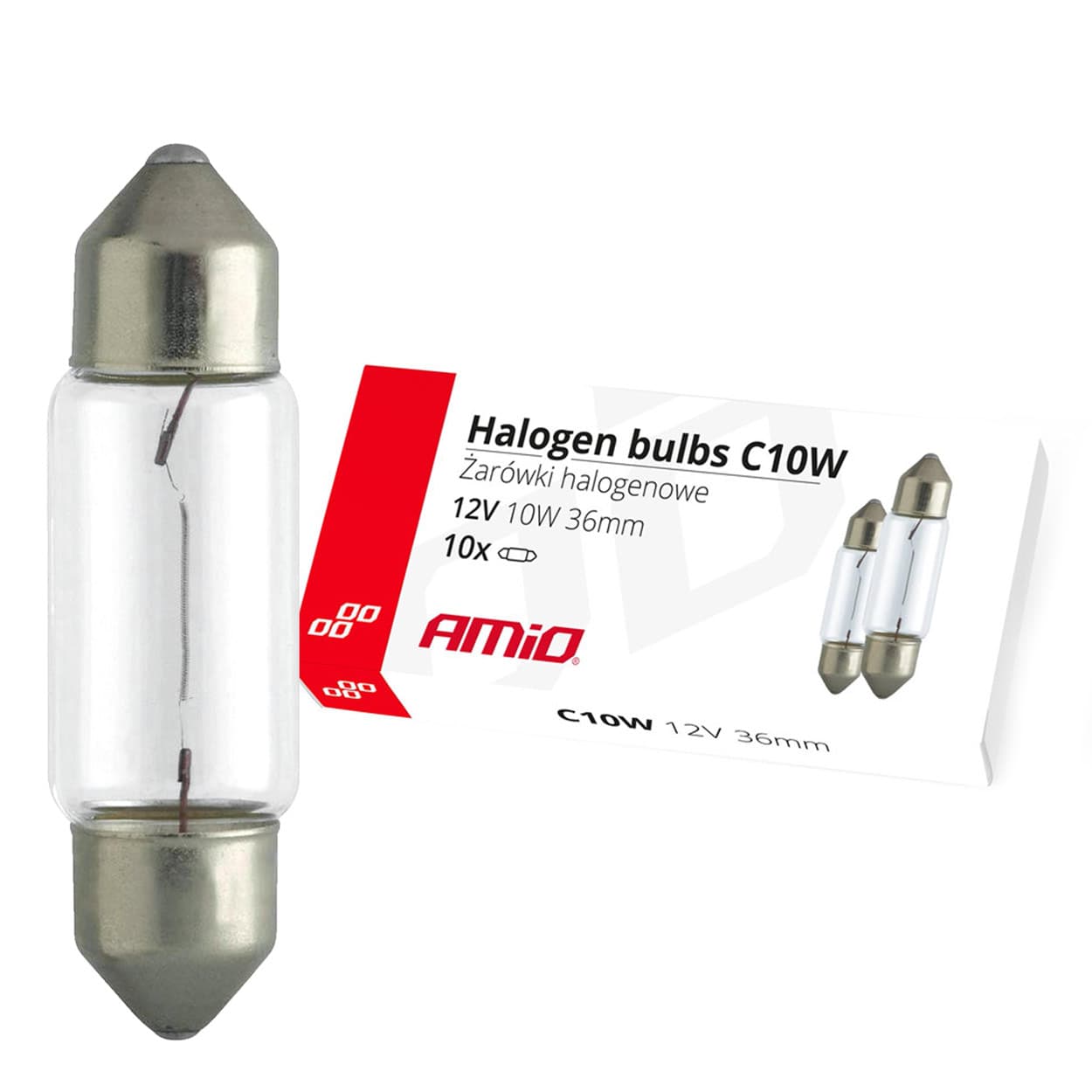 Halogénové žiarovky C10W Festoon 36mm 12V ks - 02556