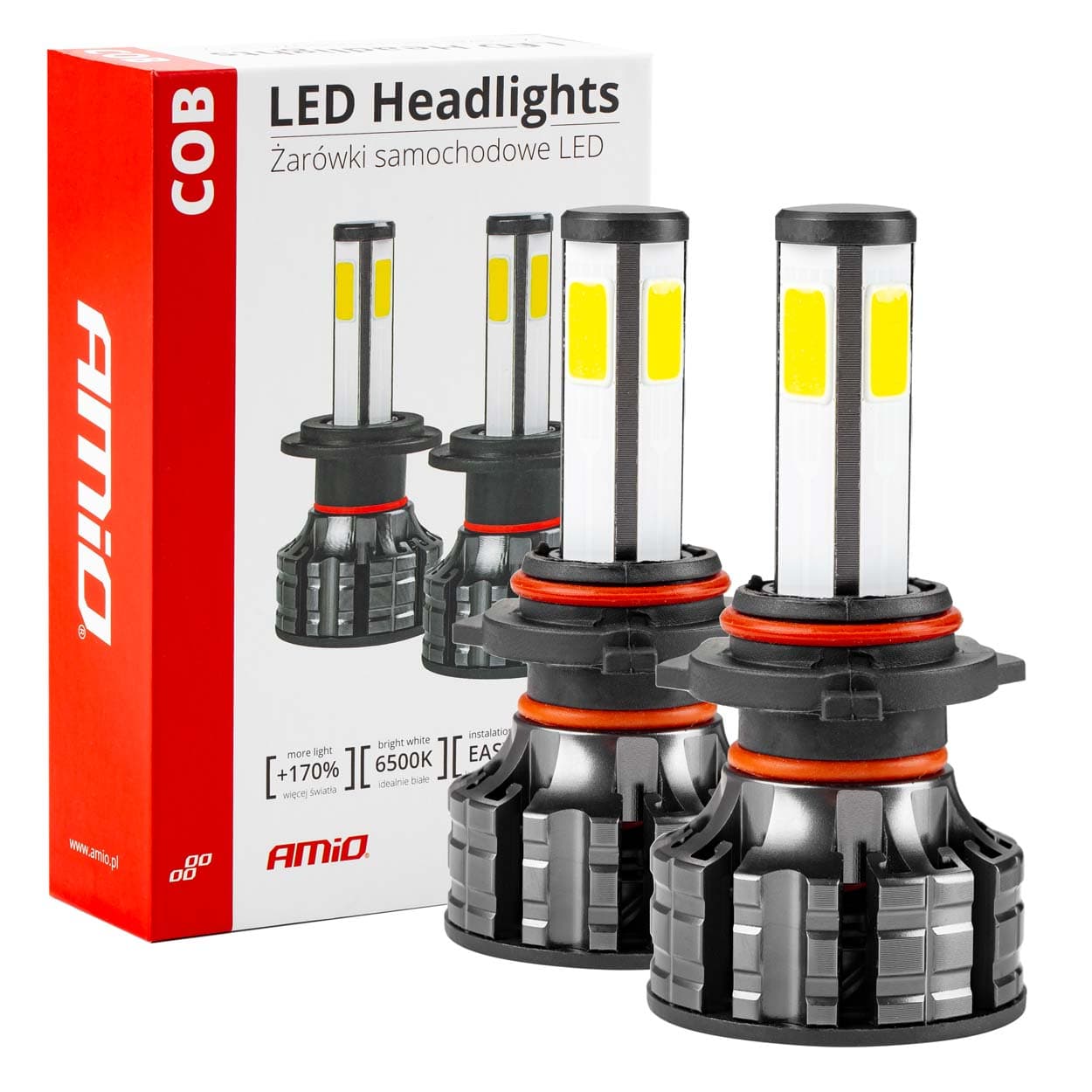 LED žiarovky hlavného svietenia HB3 COB 4Side AMIO 2846