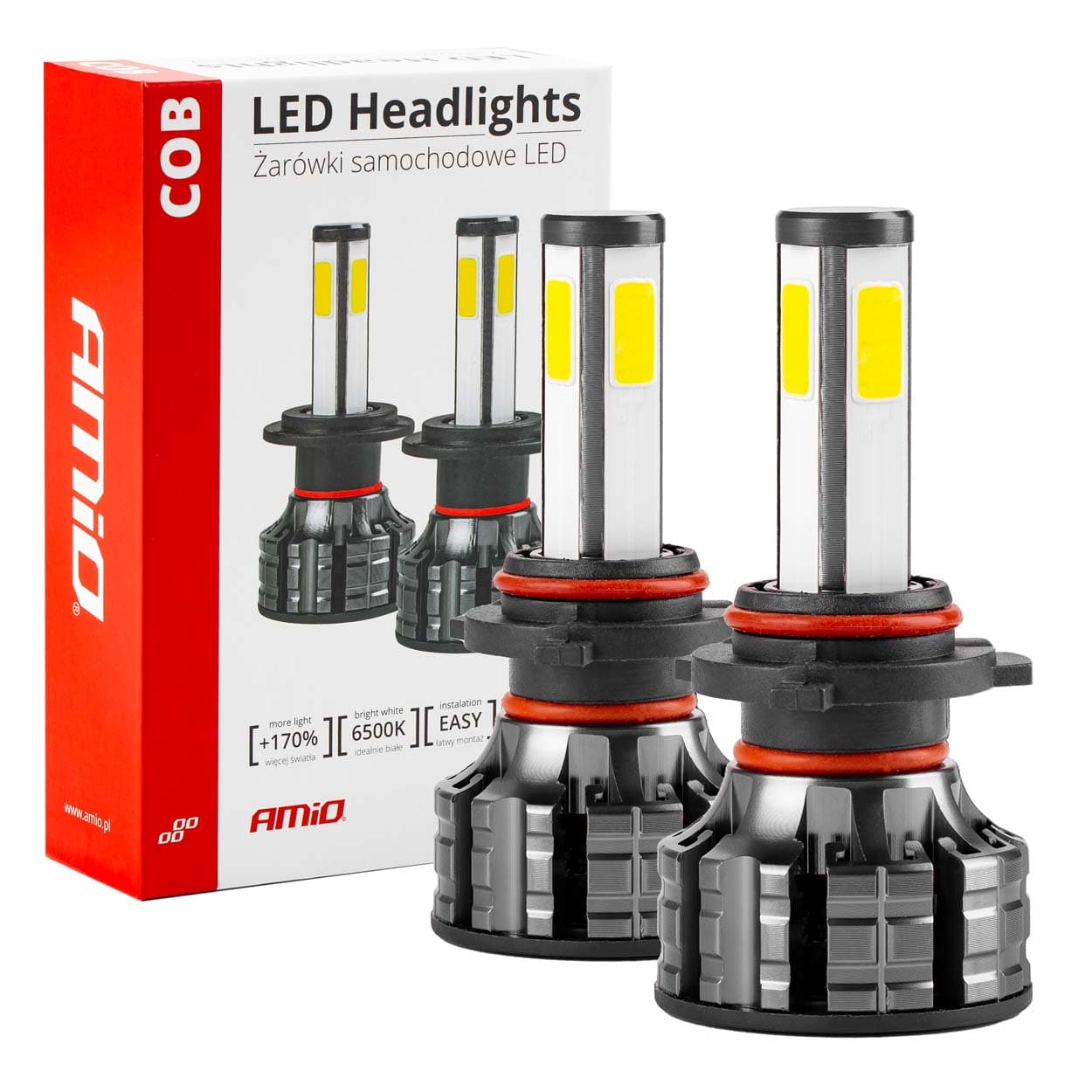 LED žiarovky hlavného svietenia HB4 COB 4Side AMIO 2847