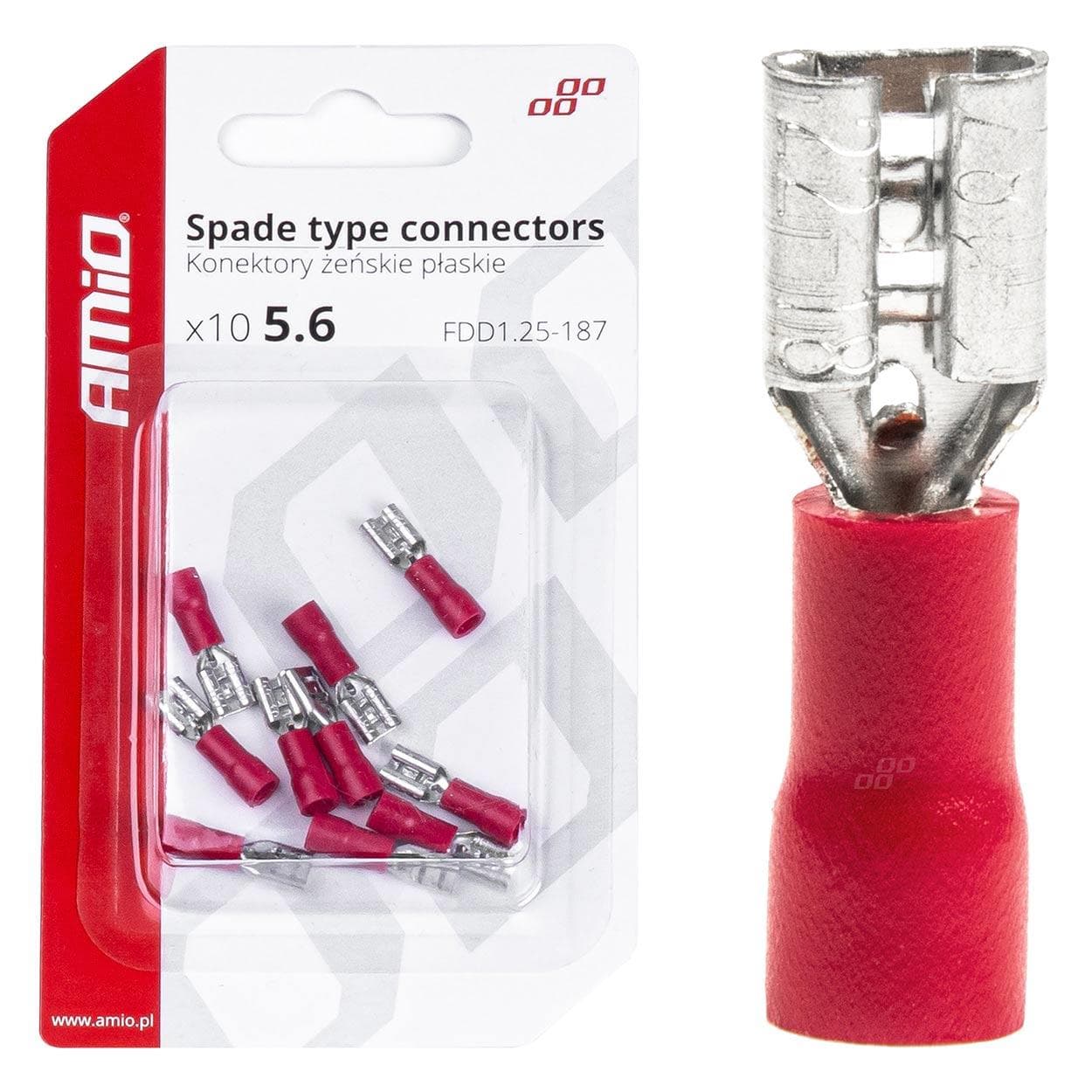 Elektrické konektory – samica (násuvka) 5.6mm 0.5-1.5mm2 10A 10 ks 1