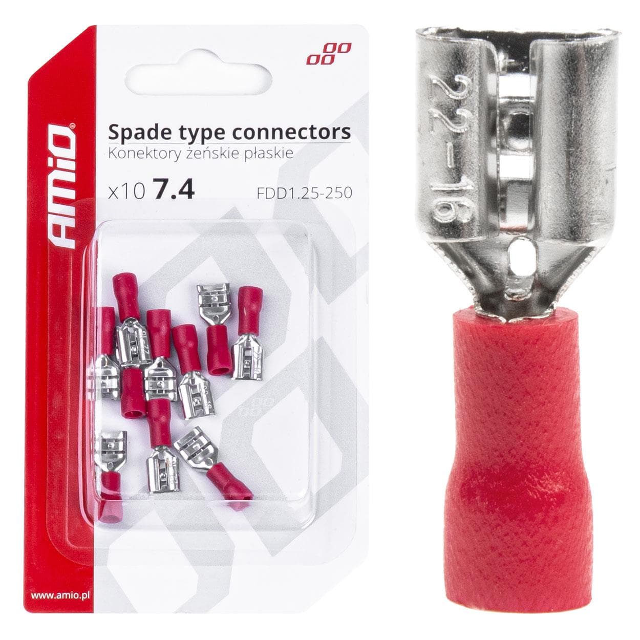 Elektrické konektory – samice (násuvka) 7.4mm 0.5-1.5mm2 10A 10 ks