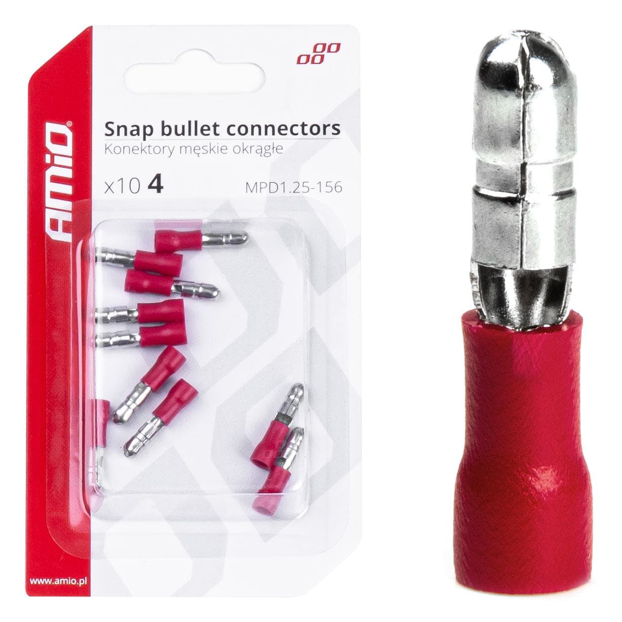 Elektrický konektor – kolík valcový 4mm 0.5-1.5mm2 10A 10 ks