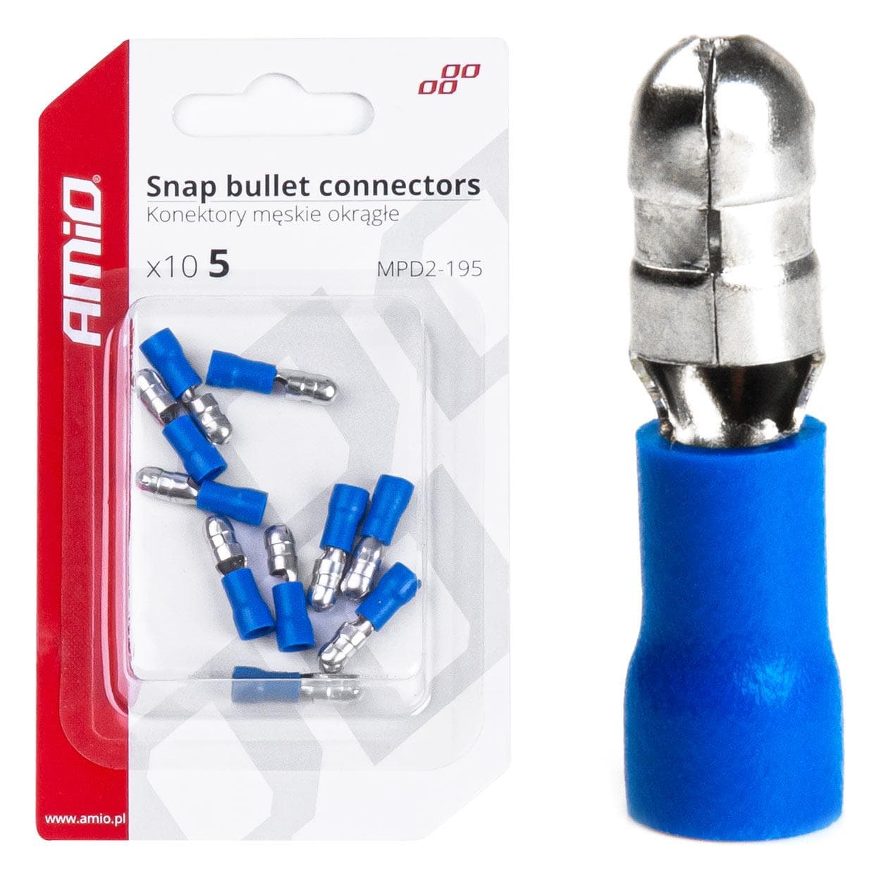 Elektrický konektor – valcový kolík 5mm 1.5-.25mm2 15A 10 ks 1