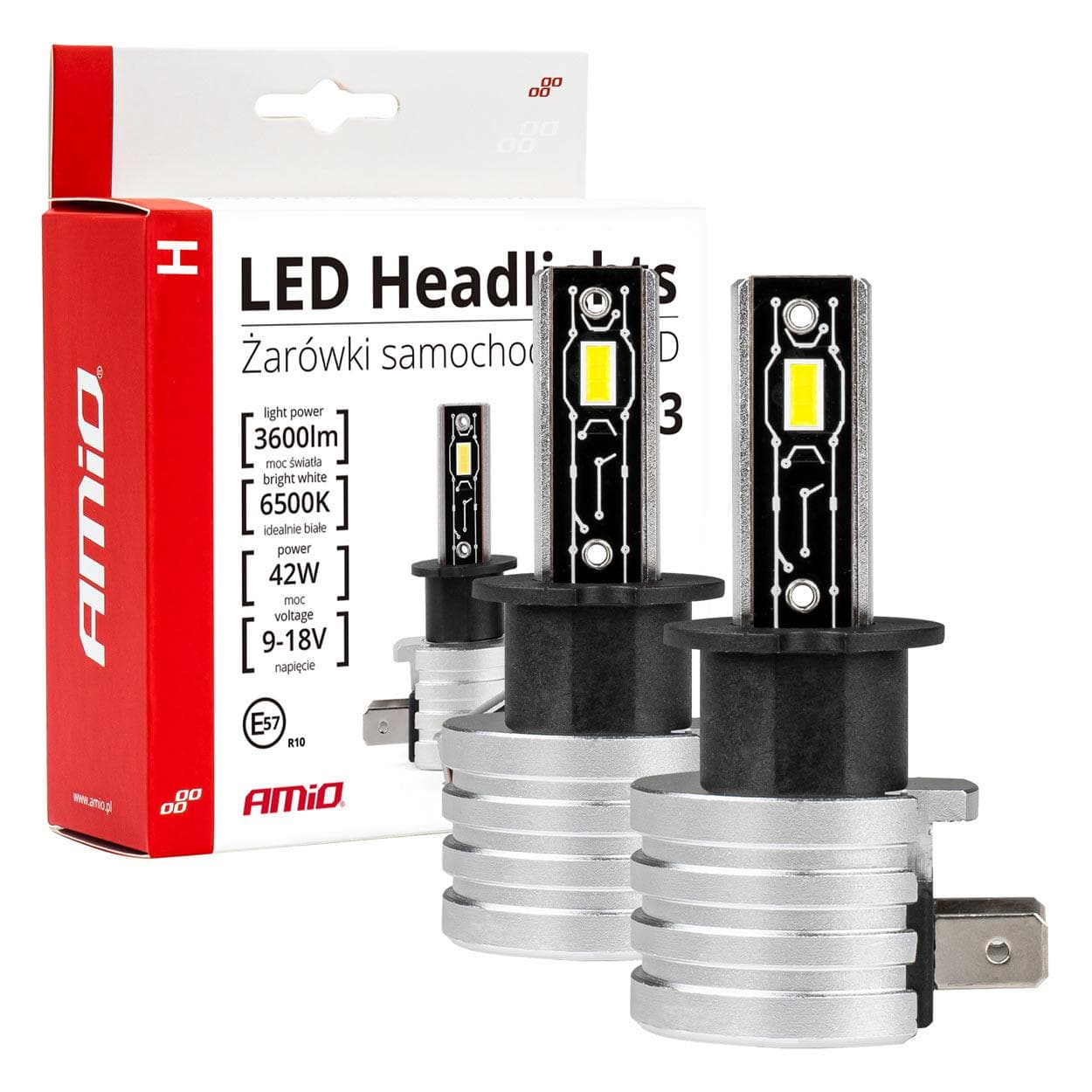 LED žiarovky hlavného svietenia H3 H-mini Series AMiO 1