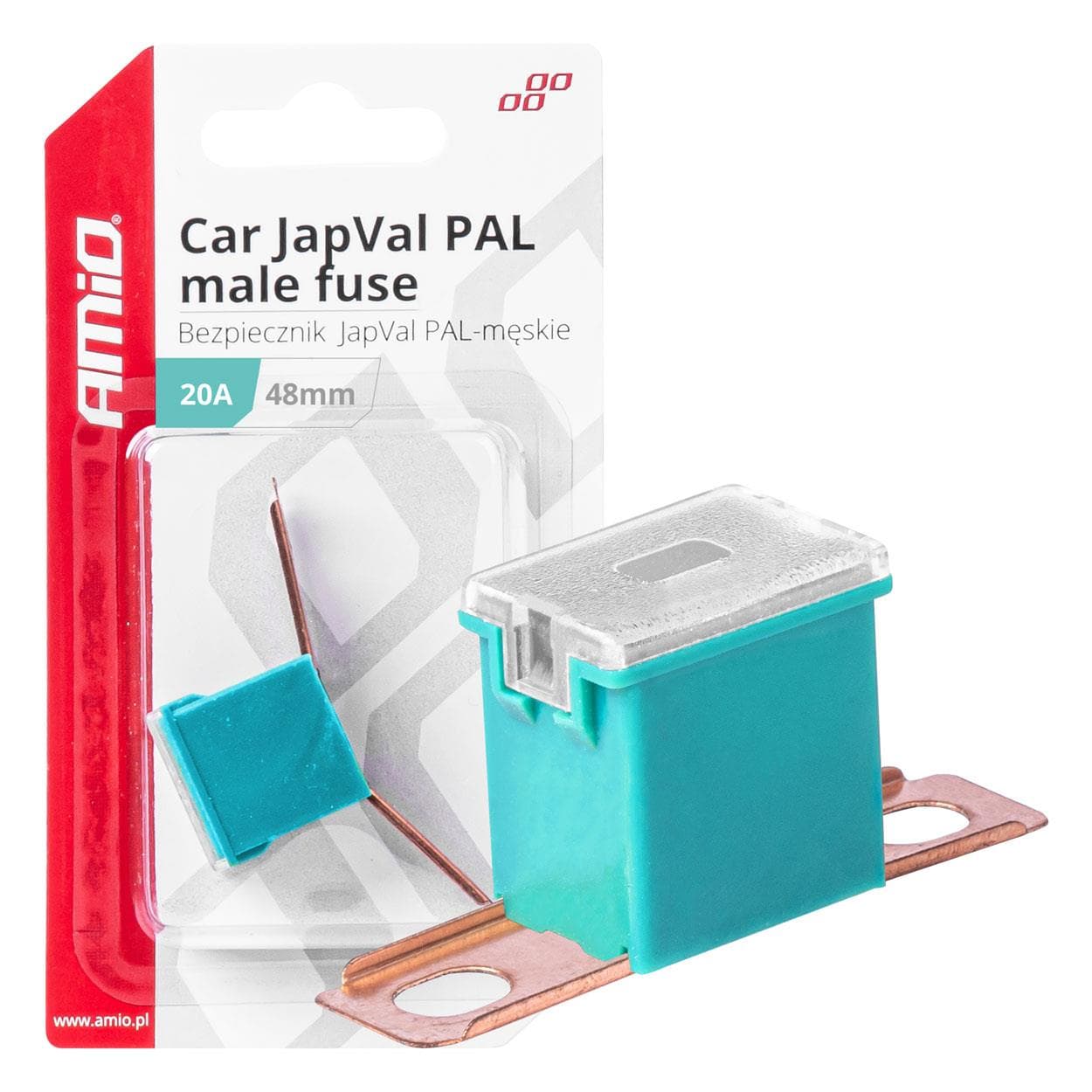 Poistky JAPVAL PAL samec 48mm 20A AMIO-03417 1