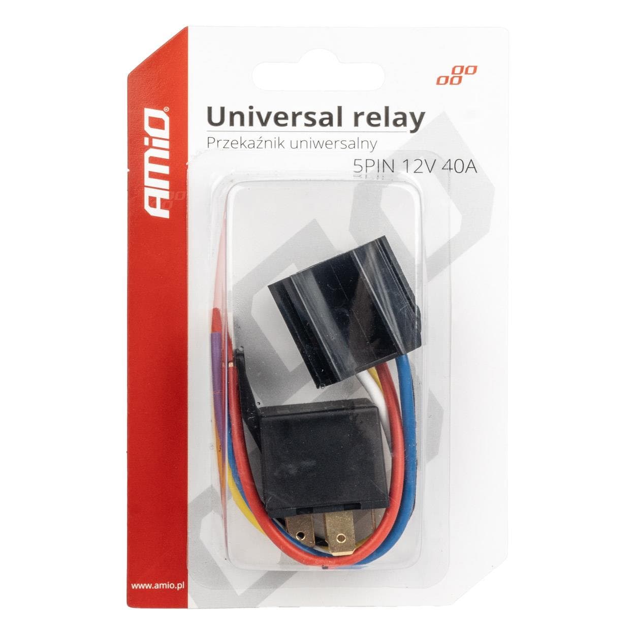 Univerzálne relé s kockou a káblami AMIO-03510 1