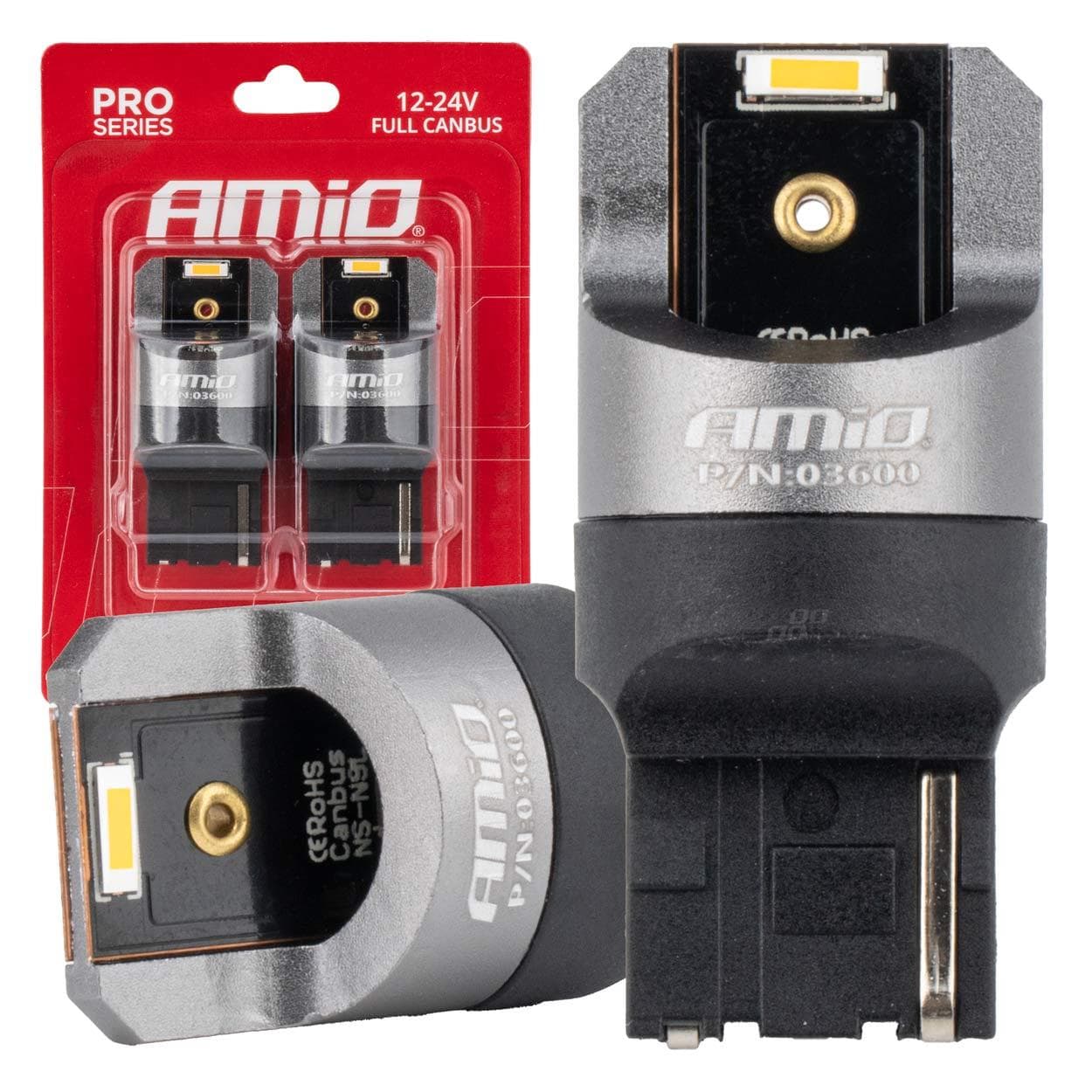 LED žiarovky FULL CANBUS PRO WY21W 2x1860 SMD amber 12V 24V AMIO-03600 1