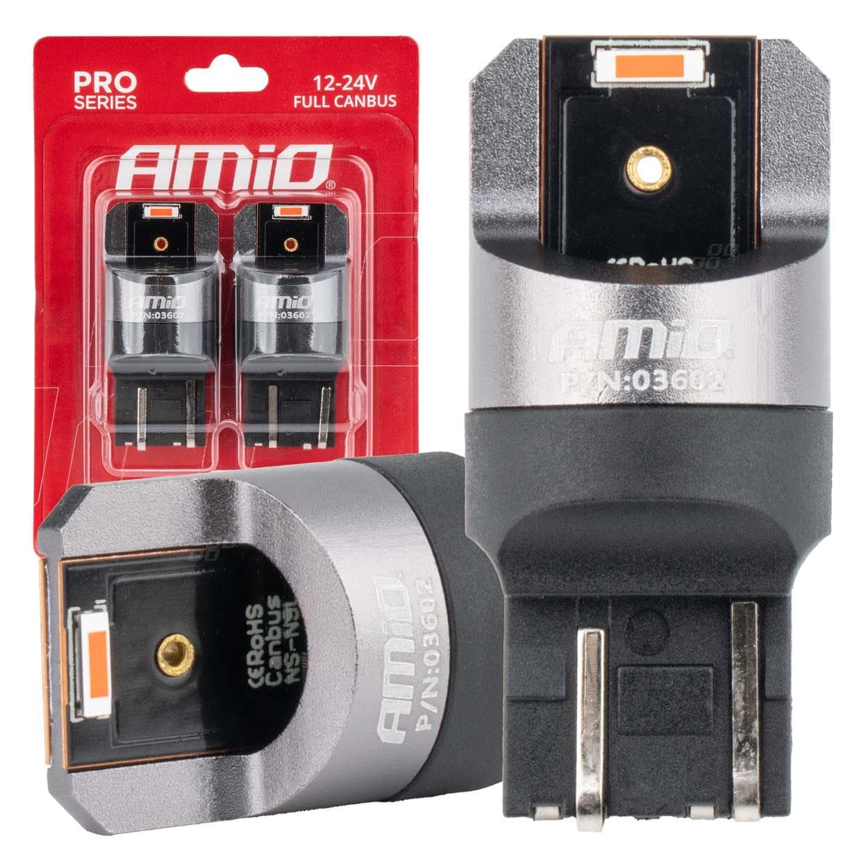 LED žiarovky LED FULL CANBUS PRO W21/5W 2x1860 SMD červené 12V 24V AMIO-03602 1