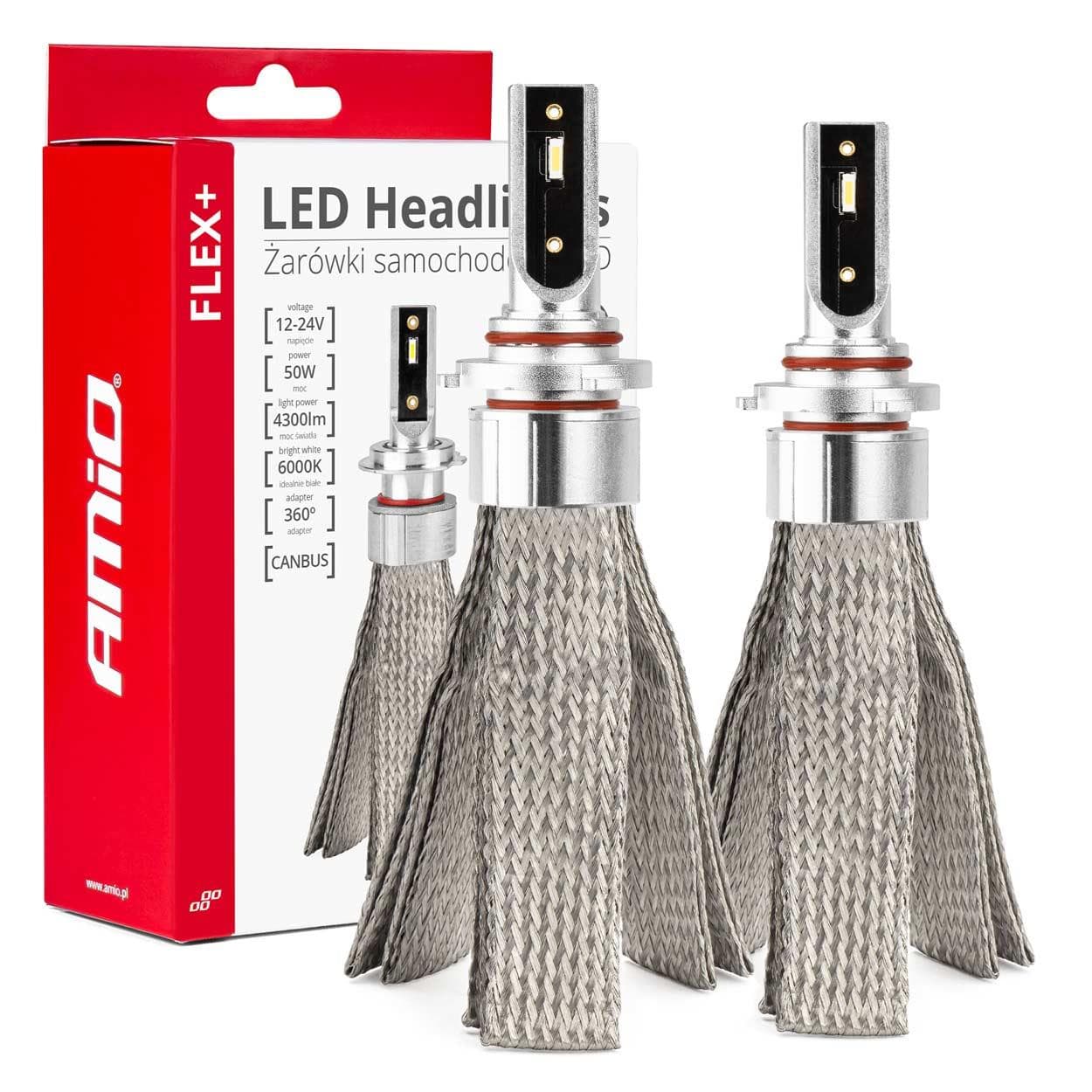 LED žiarovky hlavného svietenia FLEX+ HB4 canbus 6000K 12V 24V AMIO-03665 1