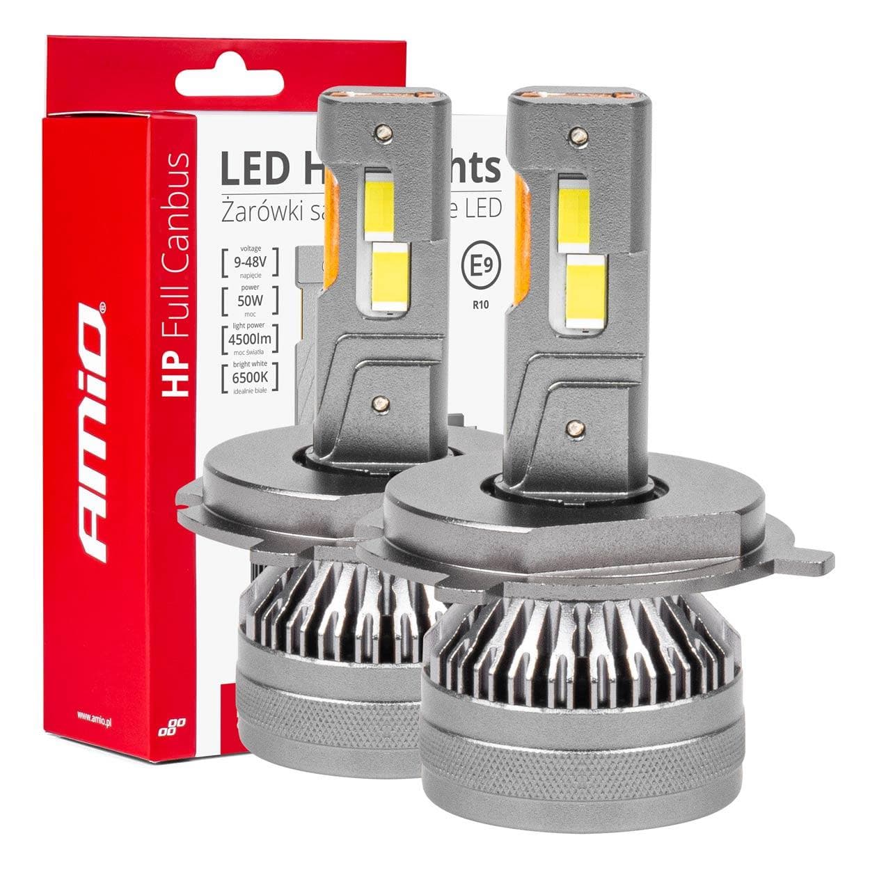 LED žiarovky hlavného svietenia H4/H19 HP séria Full Canbus AMiO-03673 1