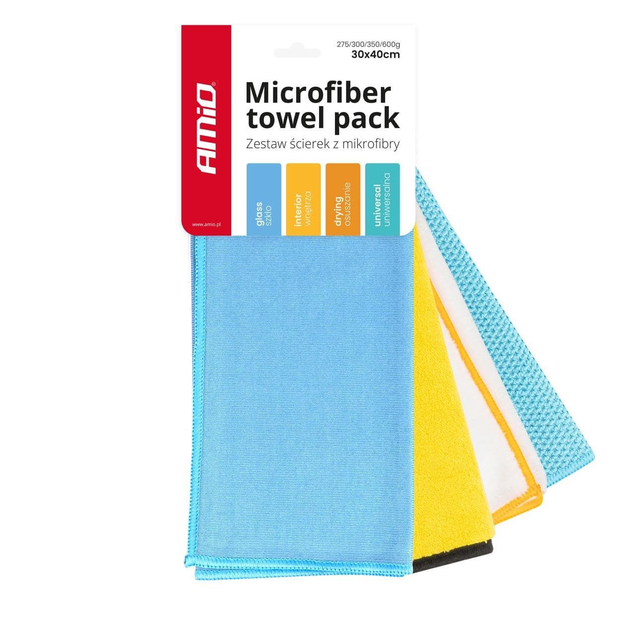 Súprava utierok z mikrovlákna 30x40cm 275/300/350/600g AMIO-03751