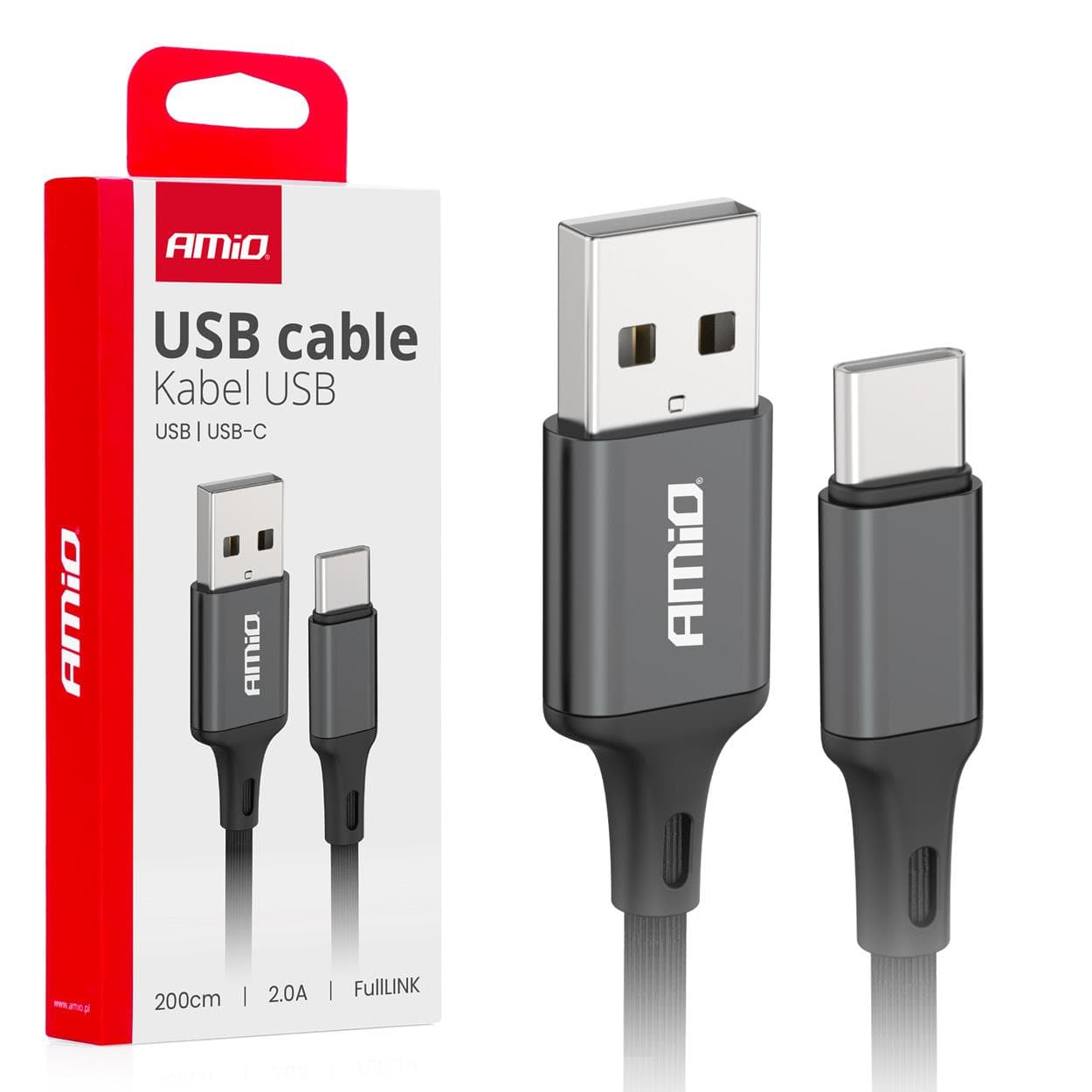 Kábel USB na USB-C 2A  200cm FullLINK AMIO-03900 1