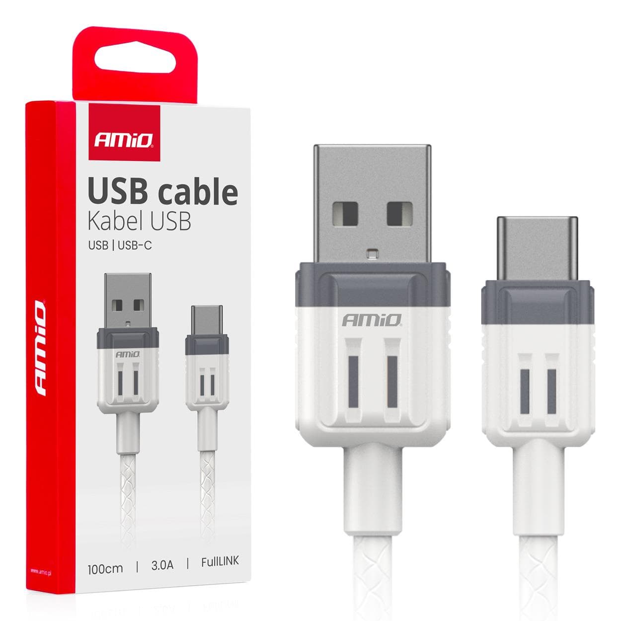Kábel USB na USB-C 3A  100cm FullLINK AMIO-03905 1