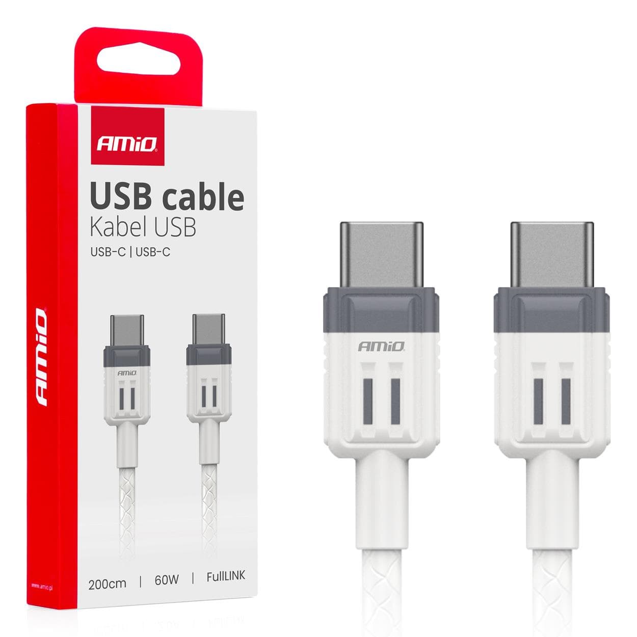 Kábel 'USB-C na USB-C 60W  200cm FullLINK AMIO-03909 1