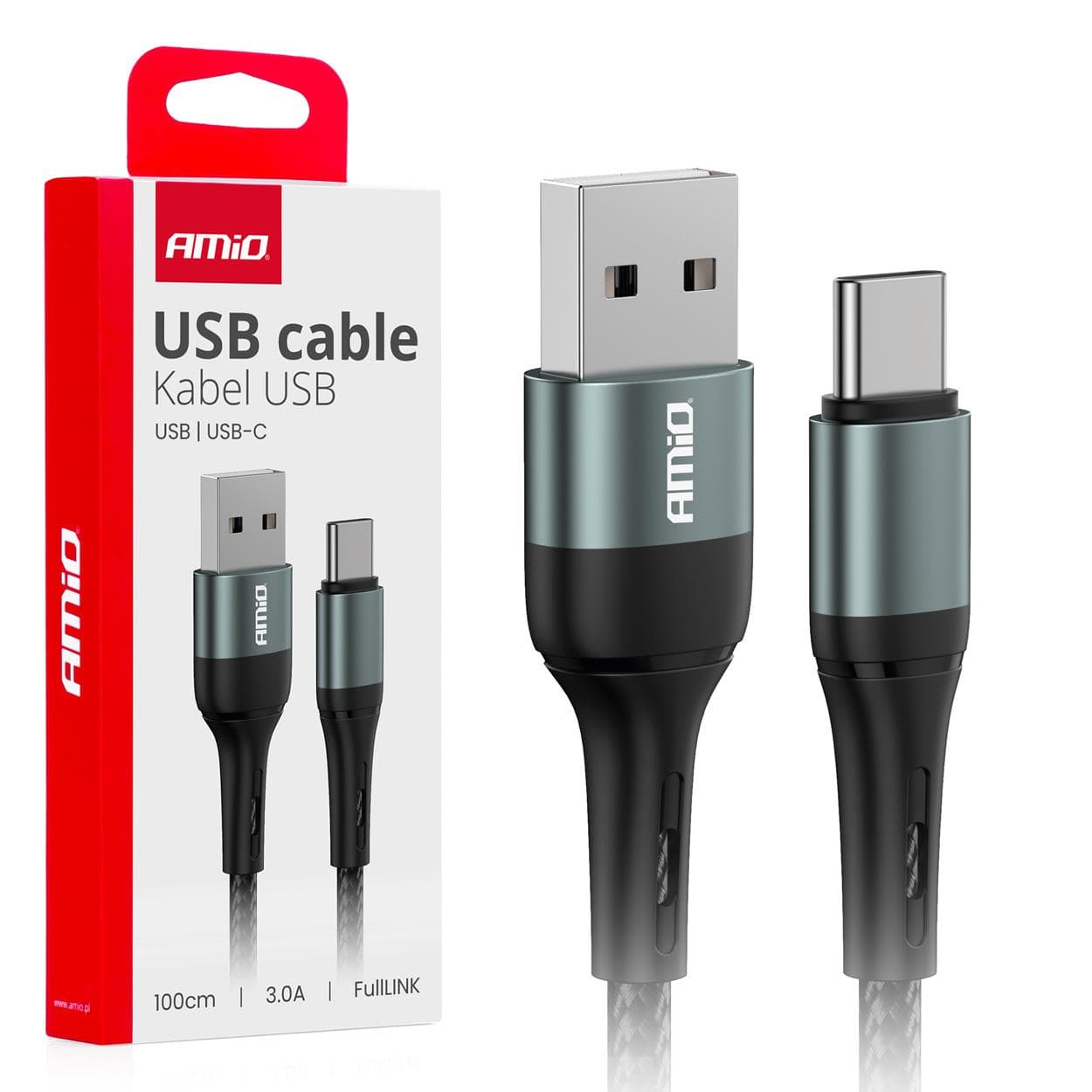 Kábel USB na USB-C 3A  100cm FullLINK AMIO-03911 1