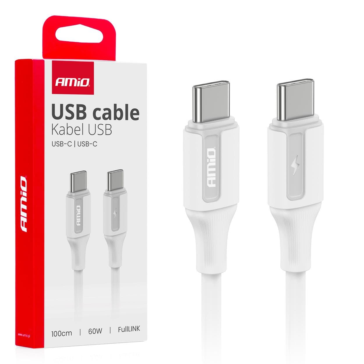 Kábel 'USB-C na USB-C 60W  100cm FullLINK AMIO-03920 1
