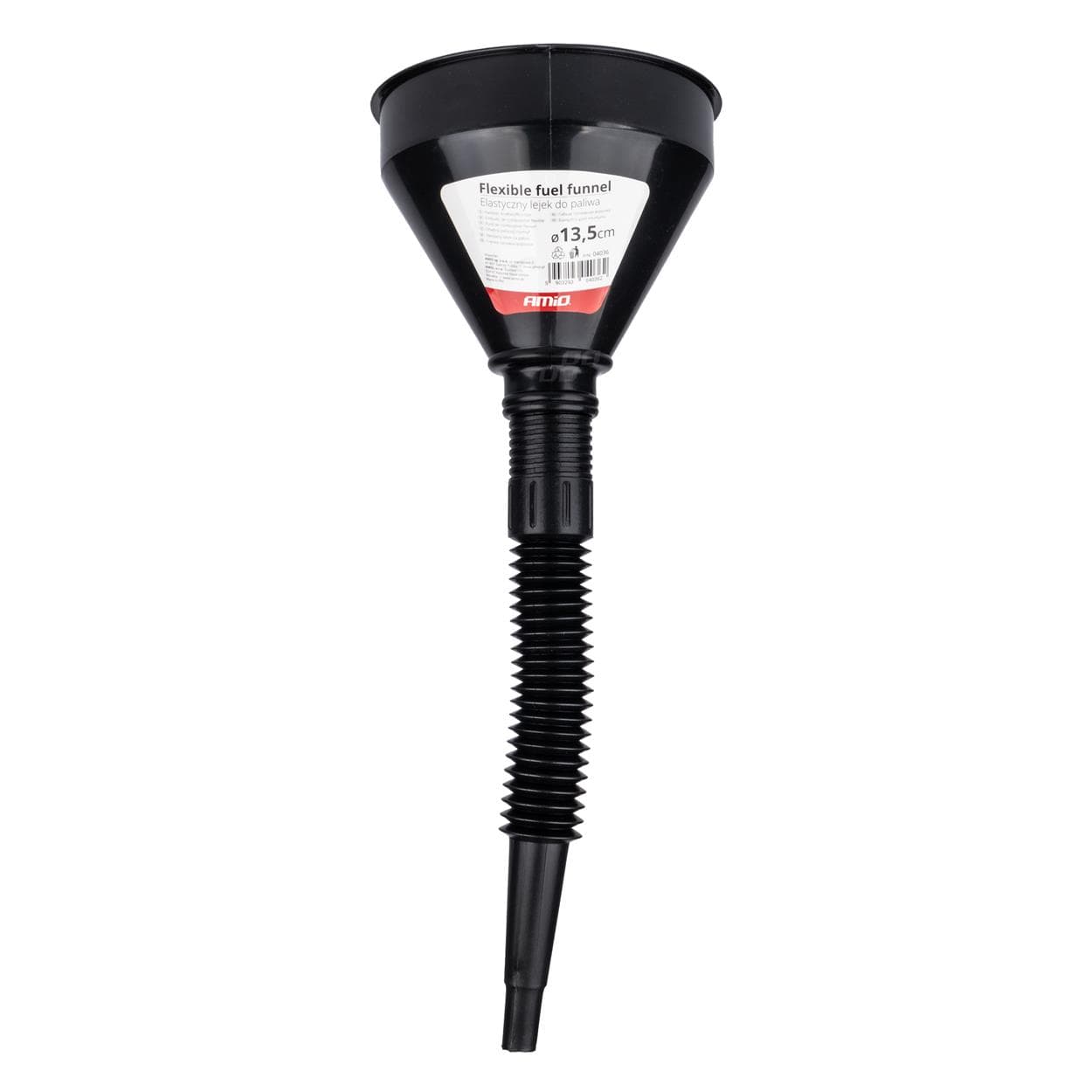 Flexibilný čierny univerzálny lievik so sitkom na kvapalné palivo vodu 13,5 cm AMIO-04036