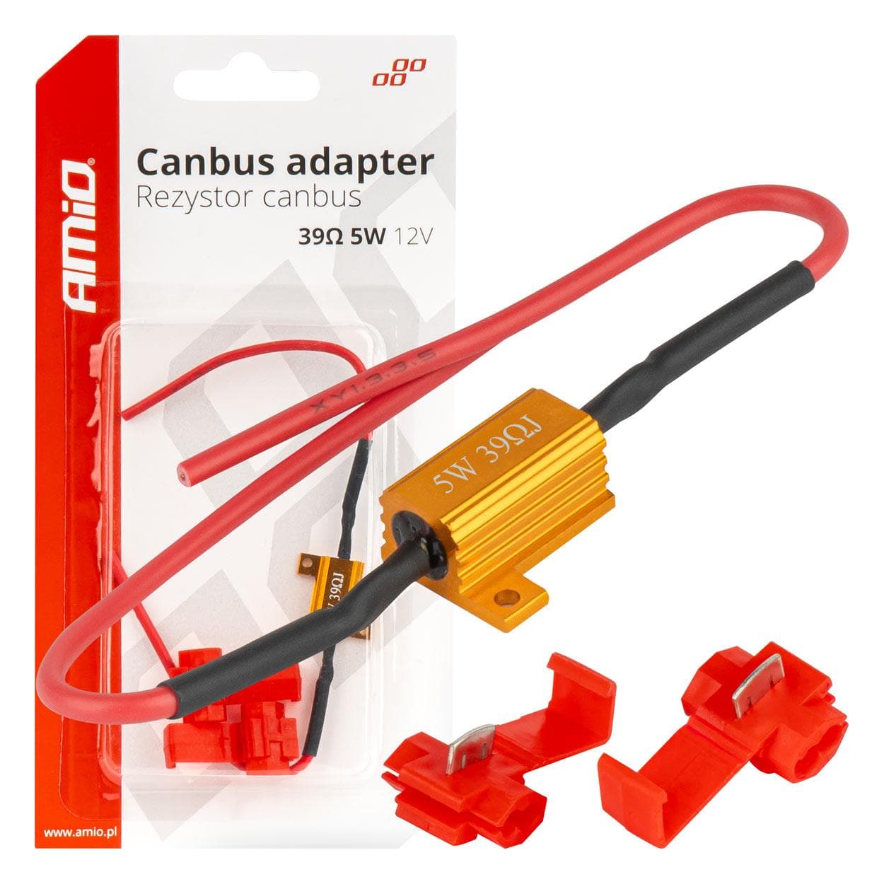 Rezistor pre LED žiarovky CANBUS 39Ω 5W AMiO-04090 1